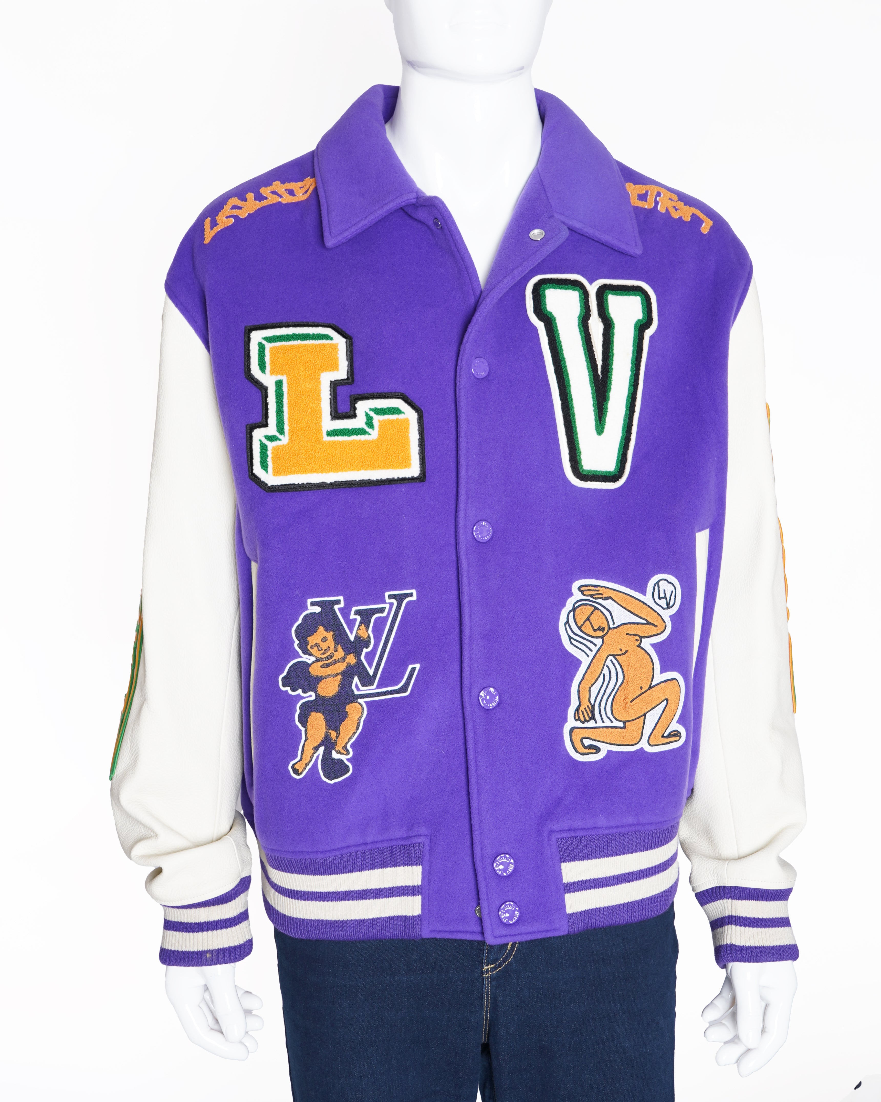 Louis Vuitton Purple Varsity Jacket (Unisex)