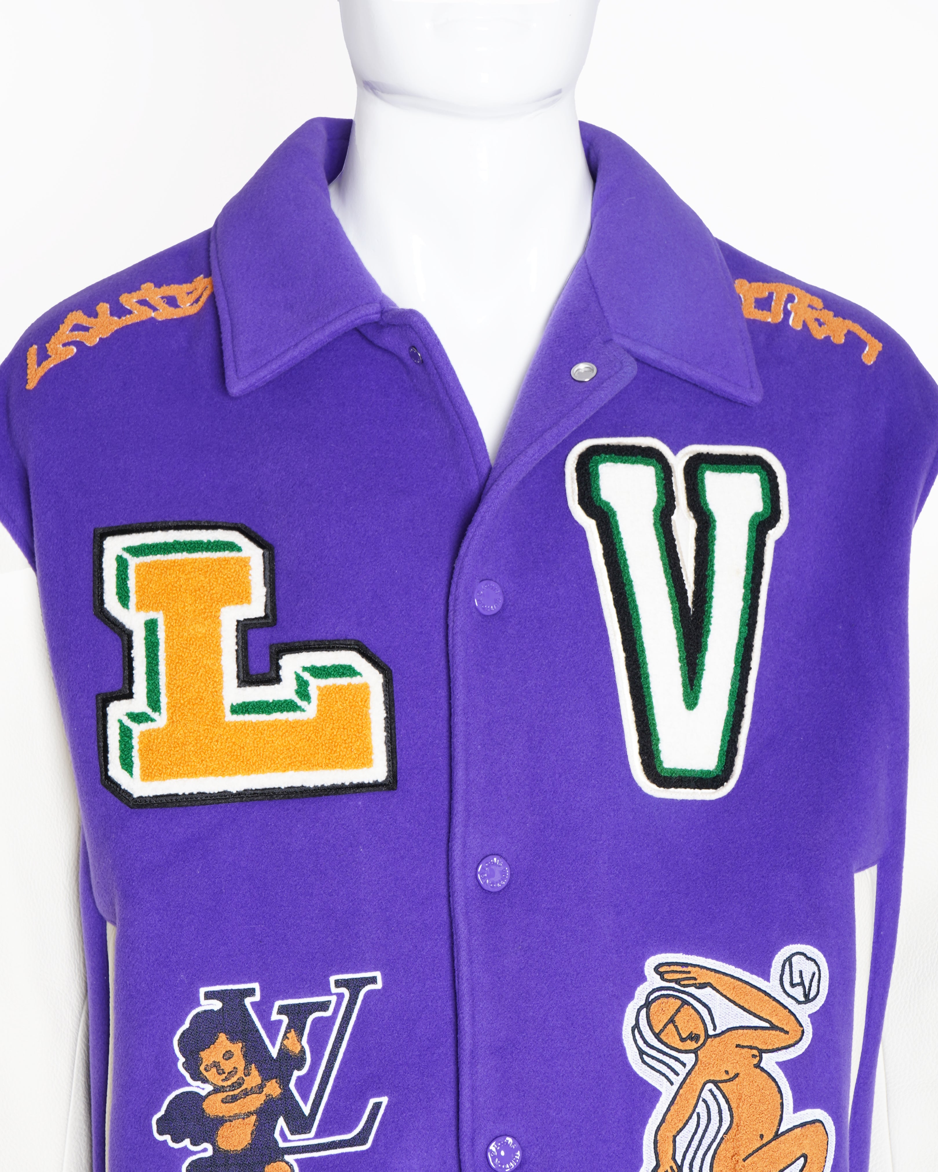 Louis Vuitton Purple Varsity Jacket (Unisex)