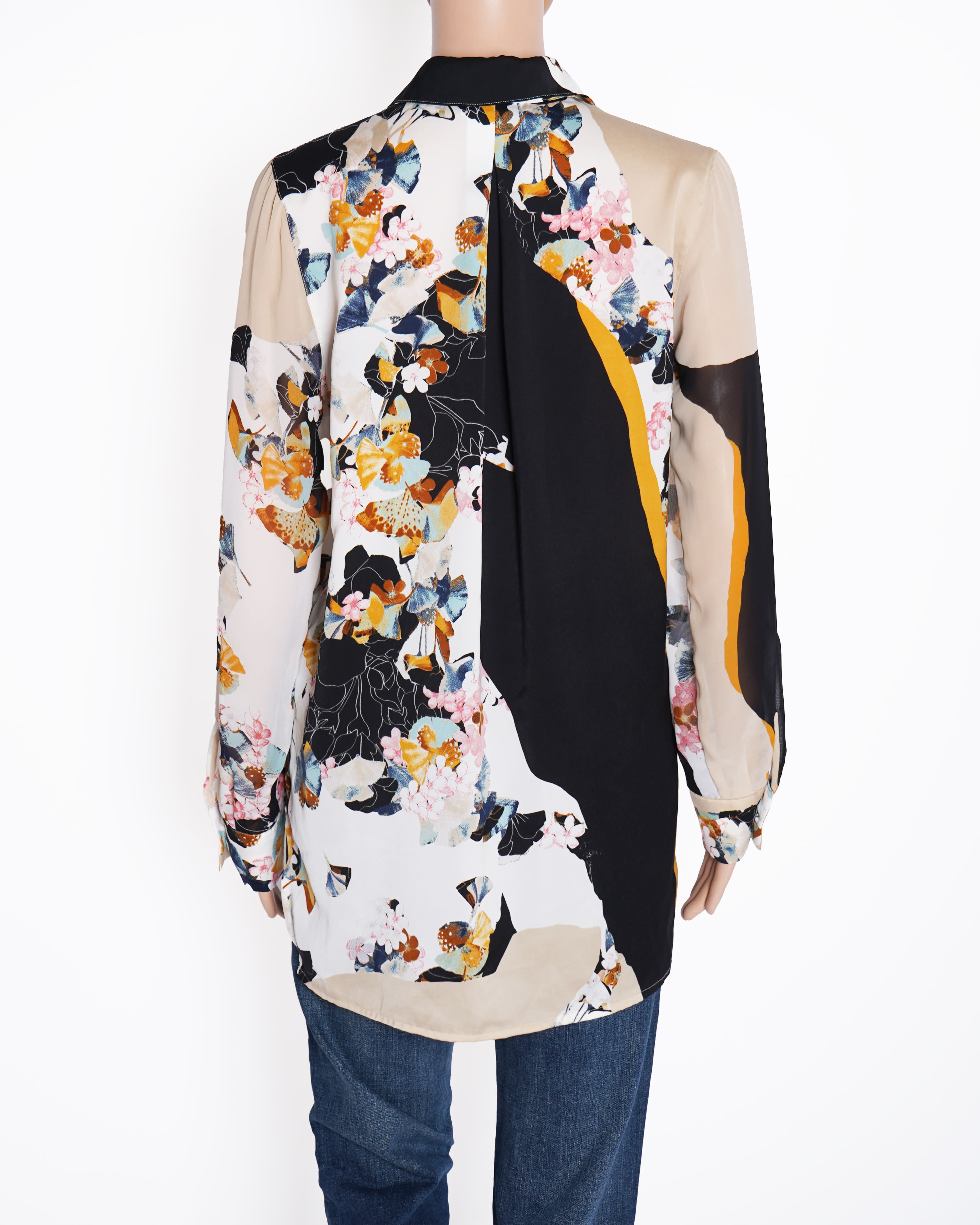Phillip Lim beige and black floral shirt
