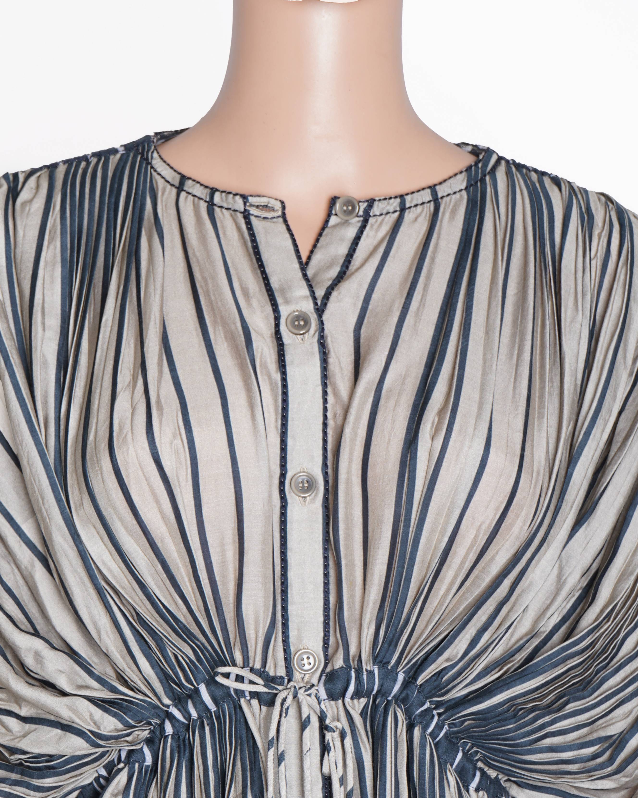 Saaksha & Kinni Striped Pleated Top