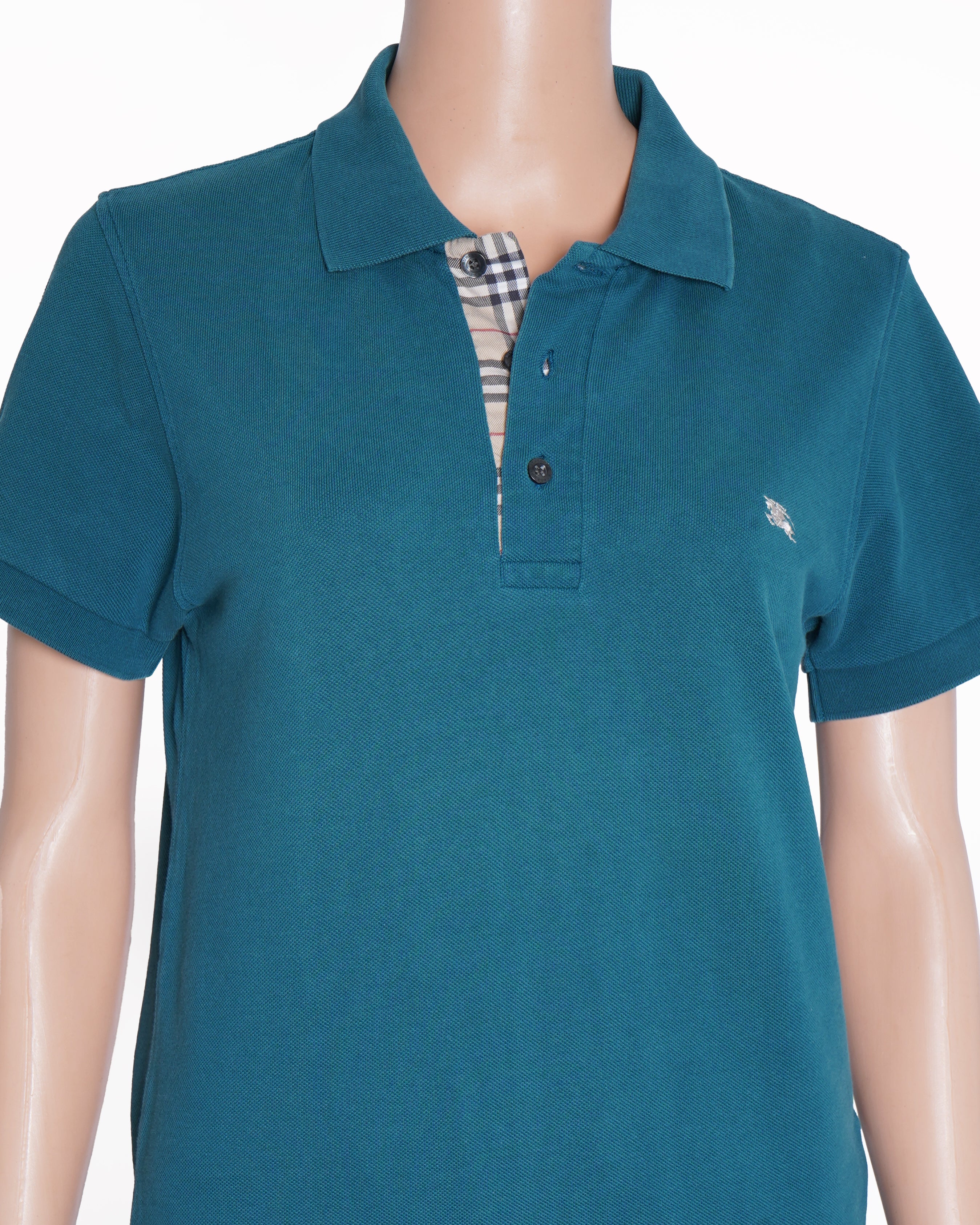 Burberry Teal Green Polo T shirt