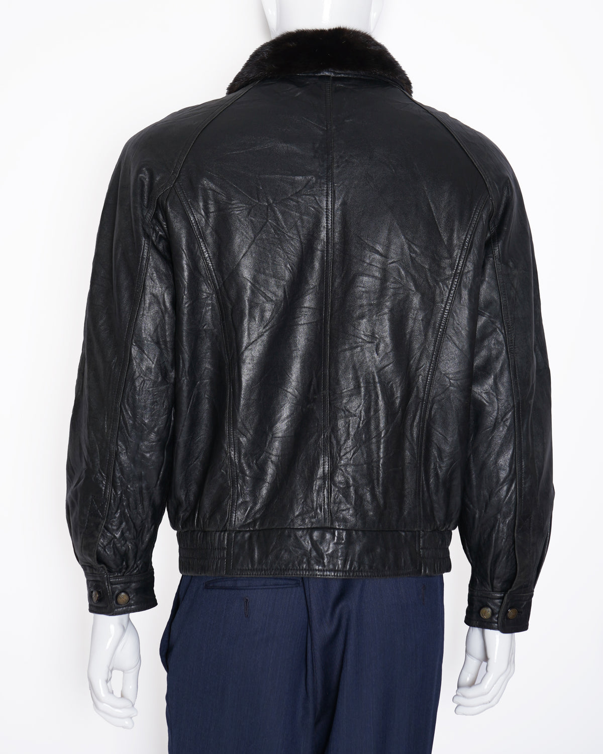 Saint laurent leather and fur jacket