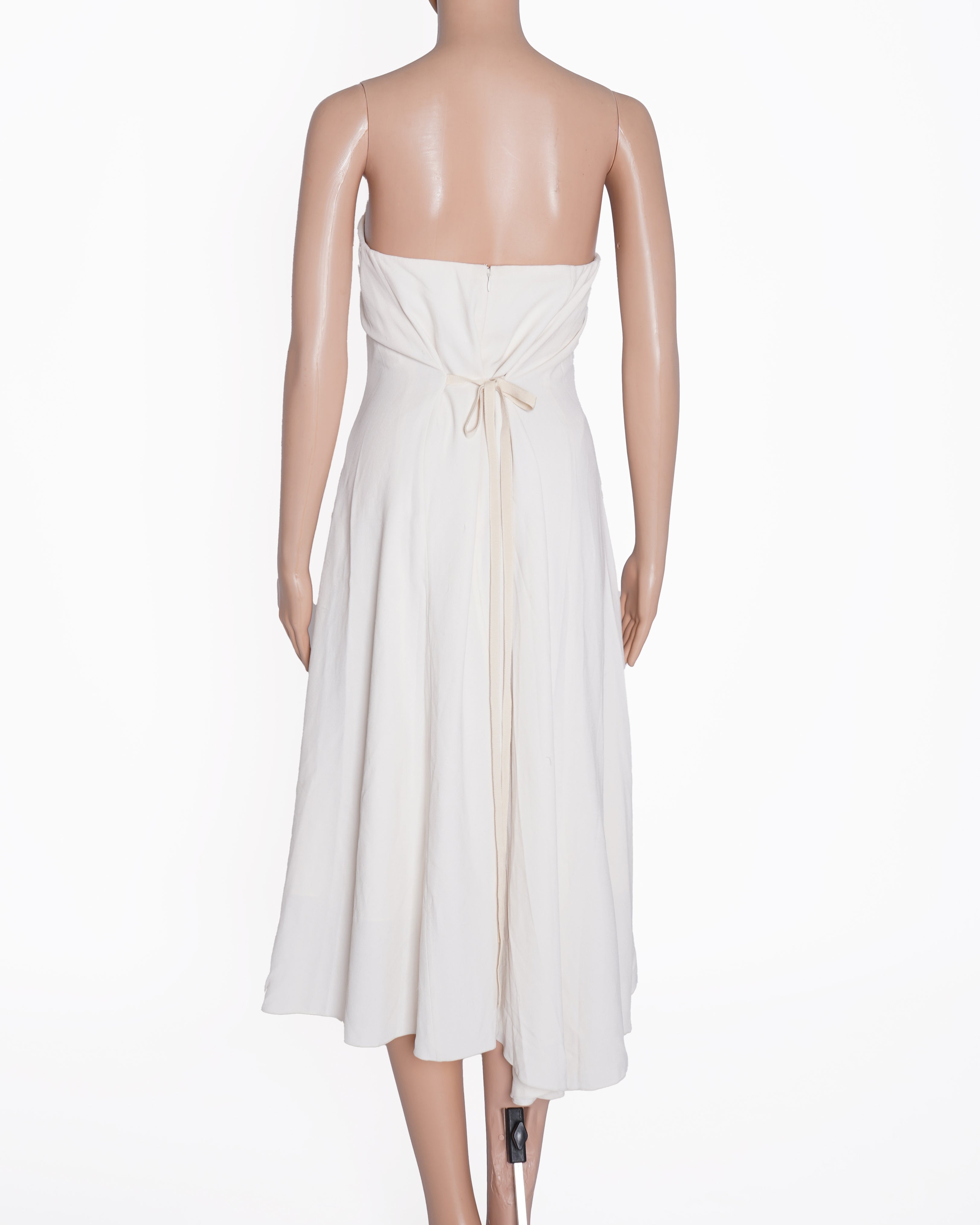 Theory Strapless Dress In Off-White