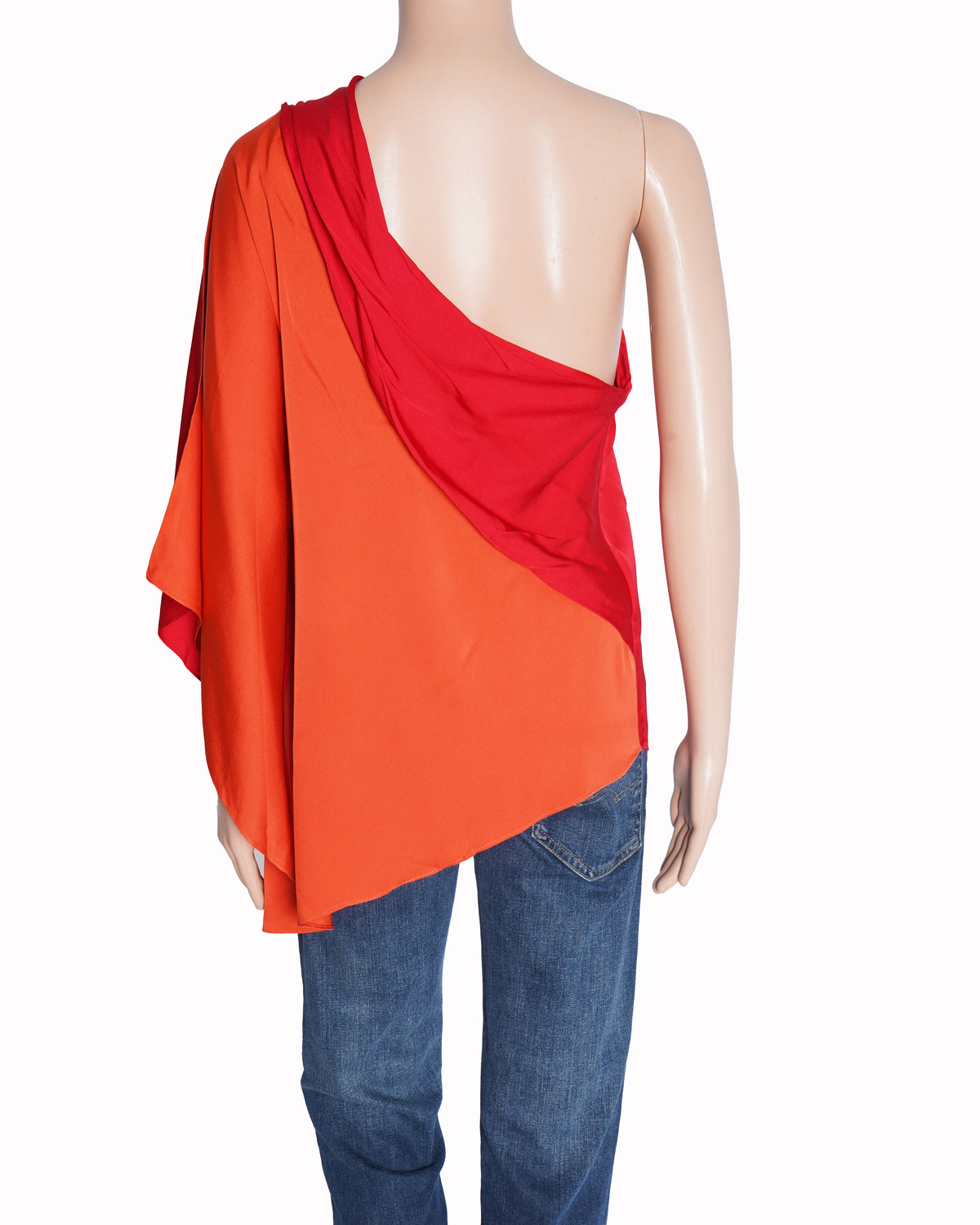 Elie Tahari Single SHoulder Top In Red