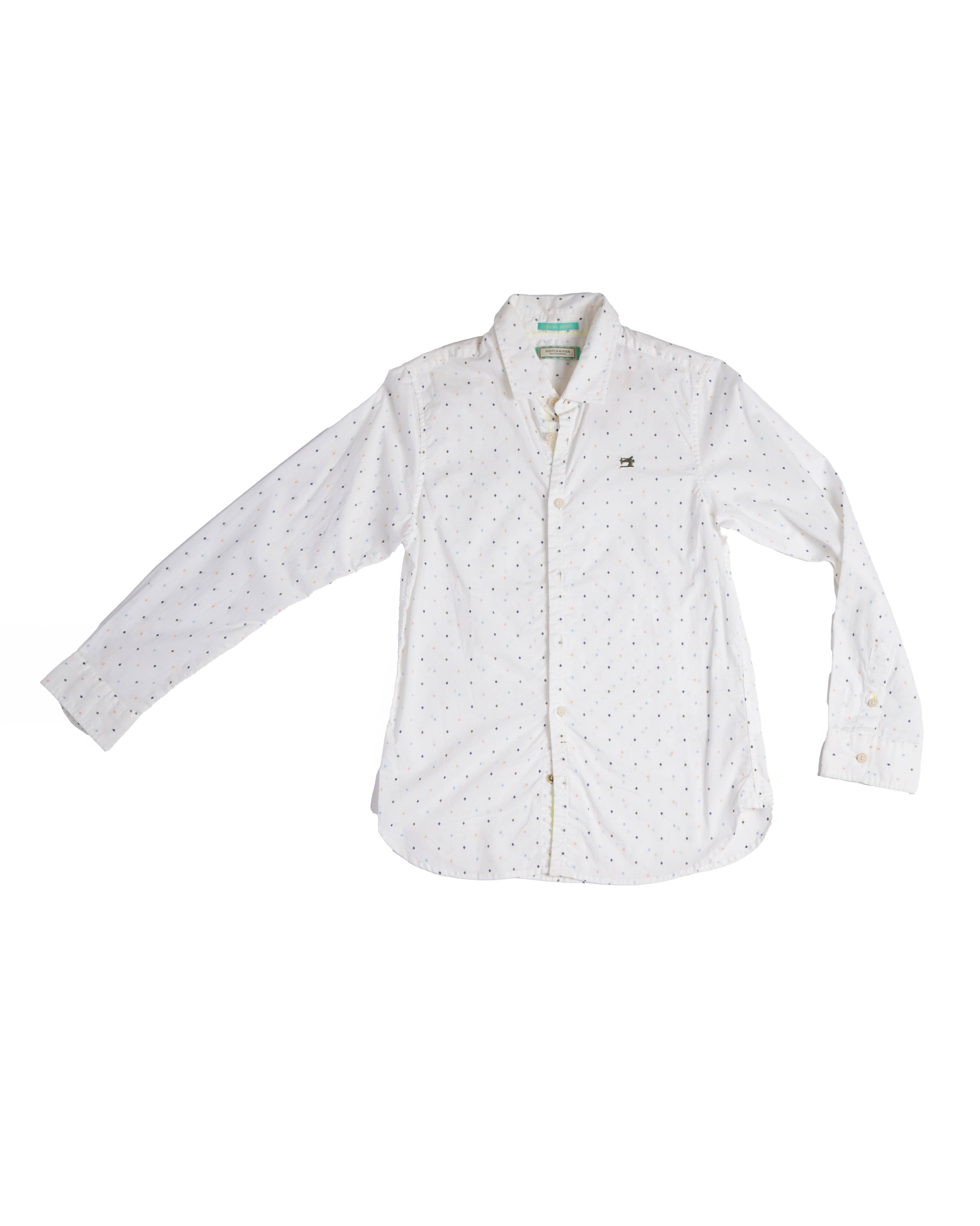 Scotch and soda white printed shirt