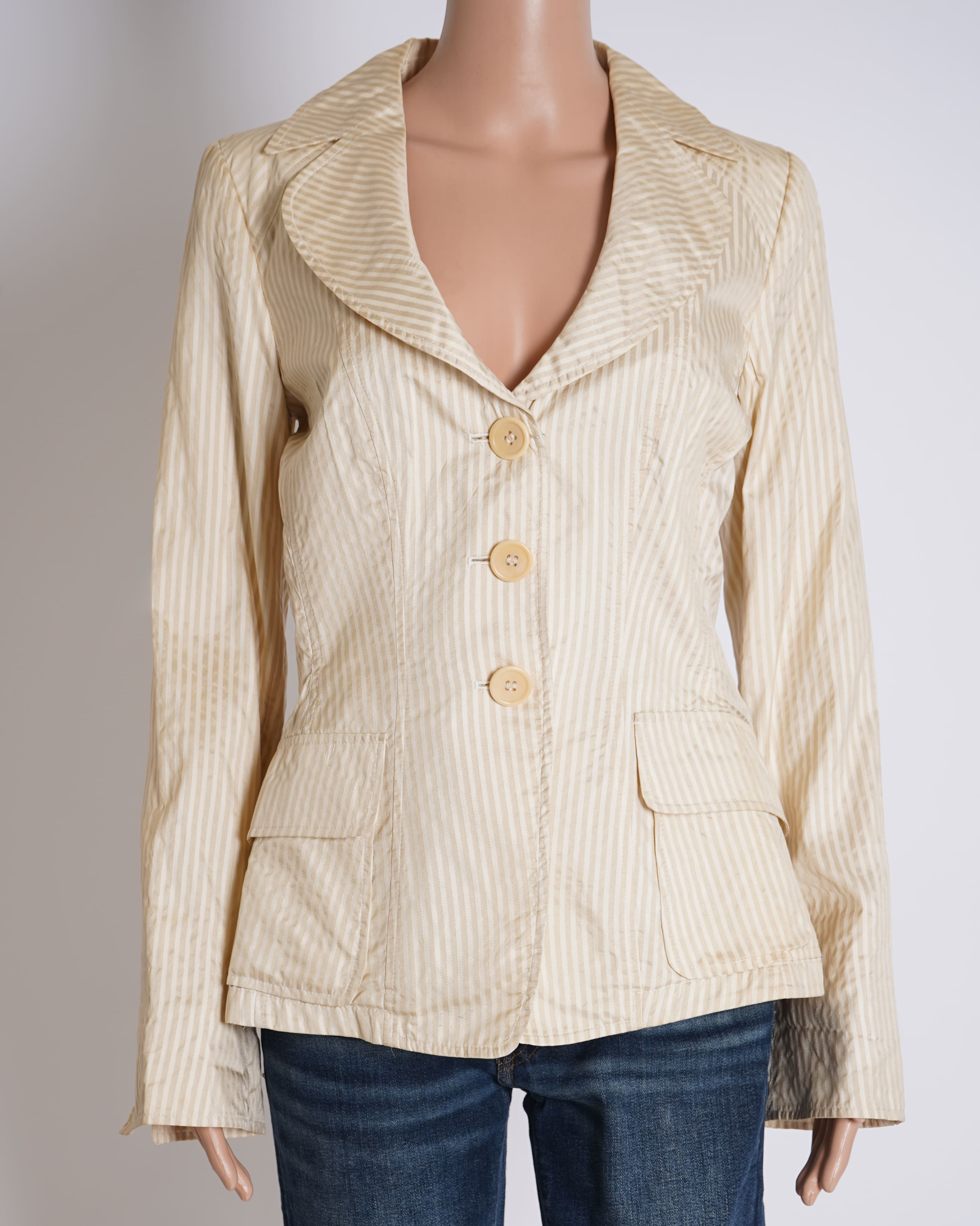 New Armani Collection Women's Stripe Blazer In Beige