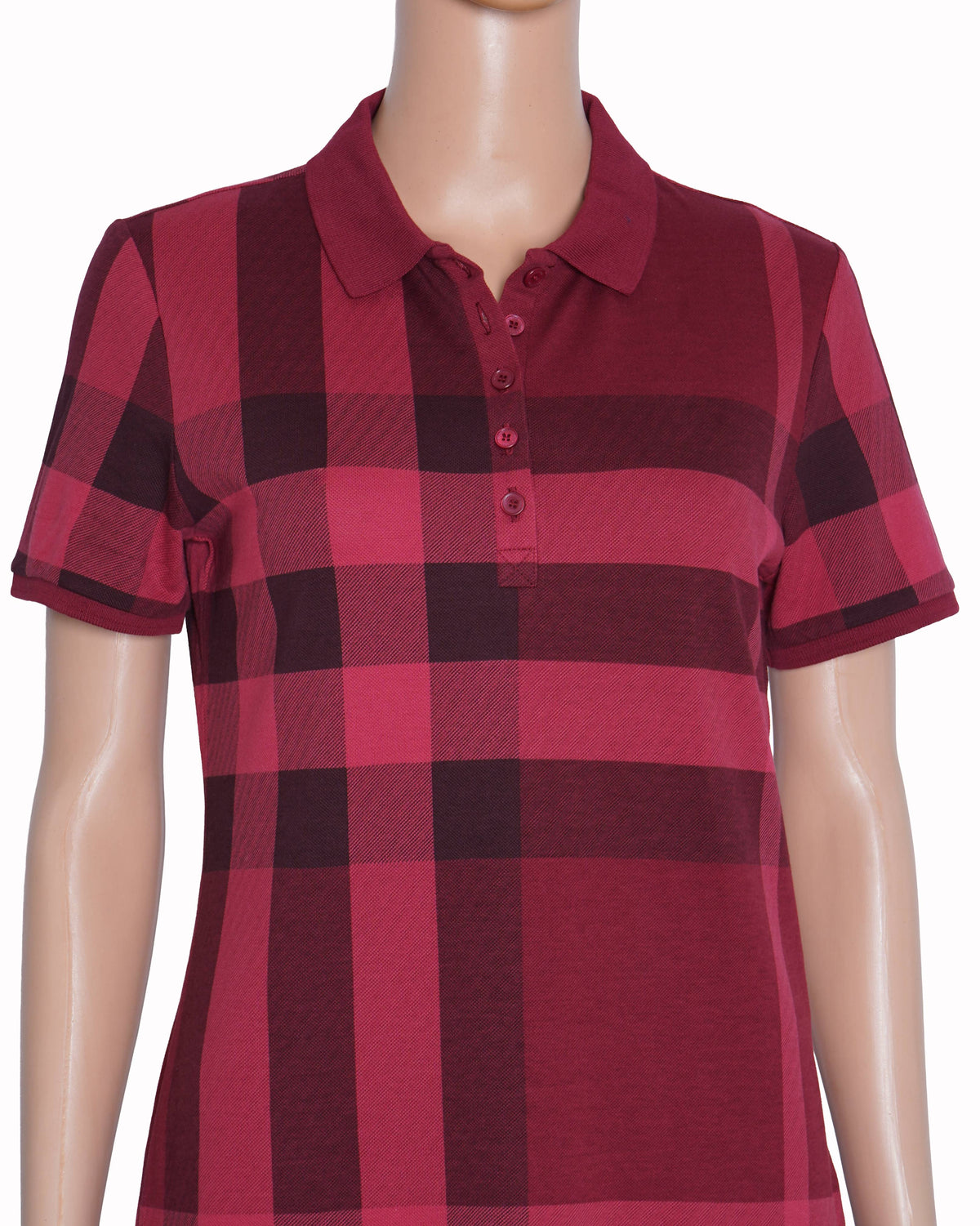 Burberry Checkered Polo T-Shirt in Shades of Red