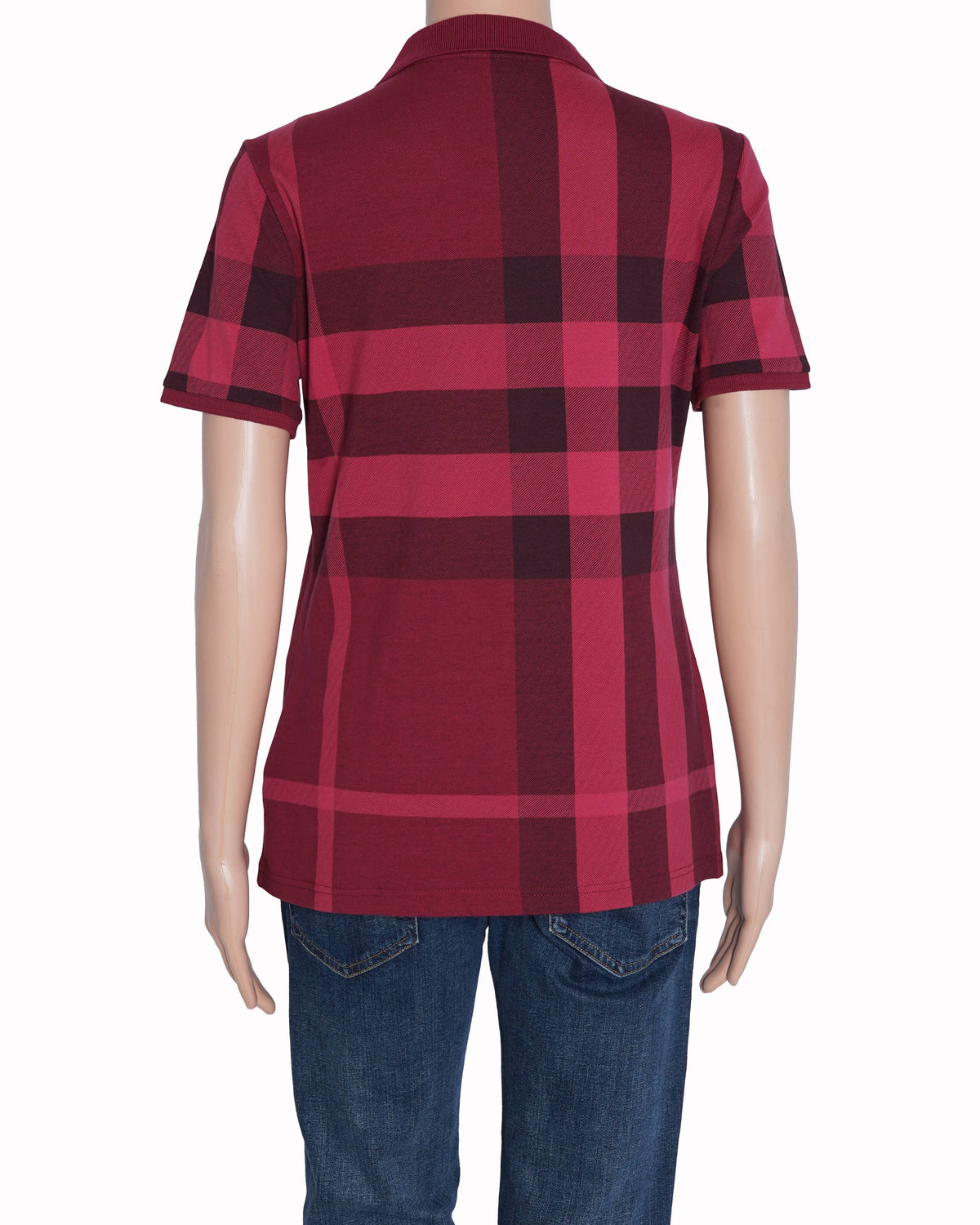 Burberry Checkered Polo T-Shirt in Shades of Red
