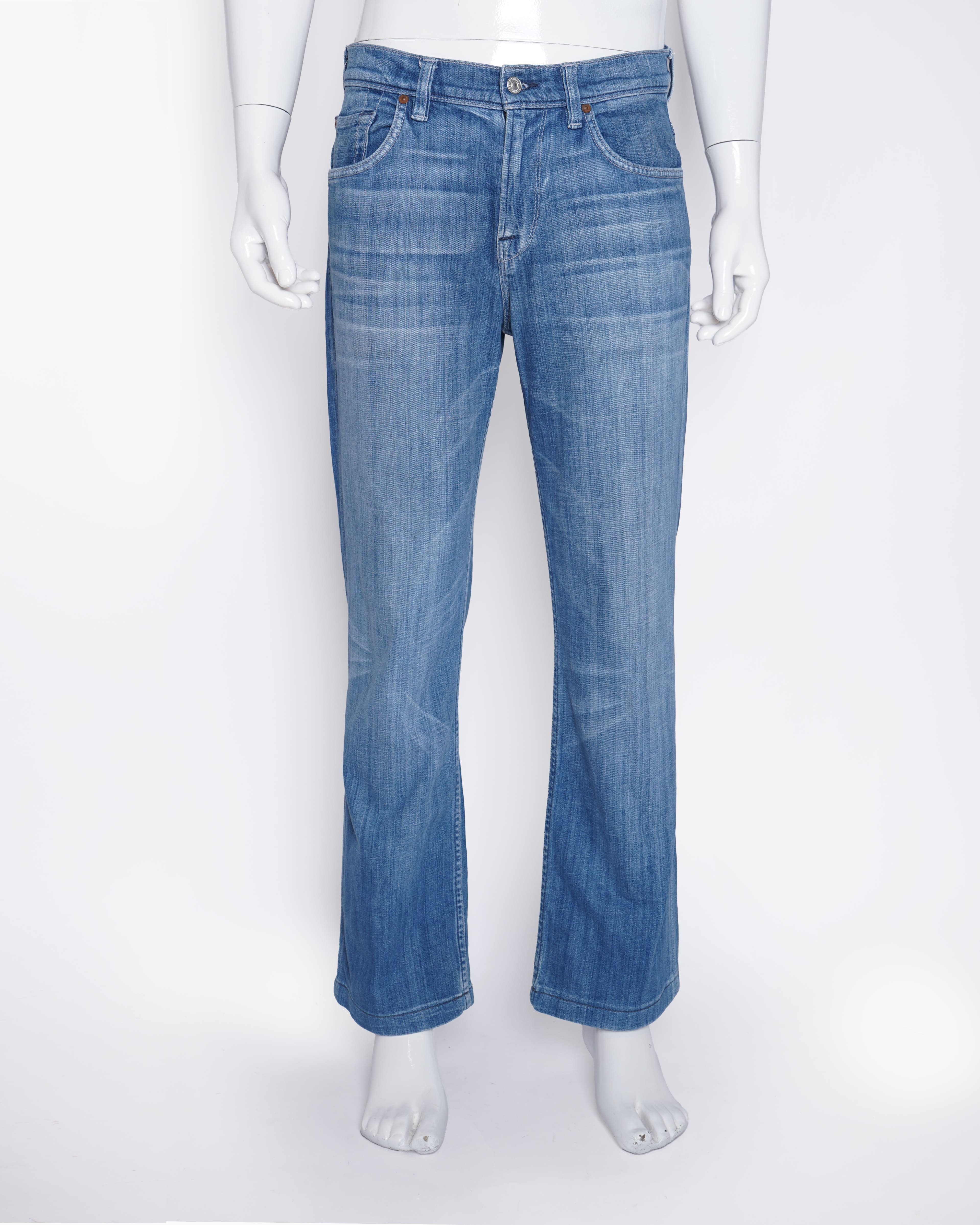 7 for all mankind blue straight fit men's denim