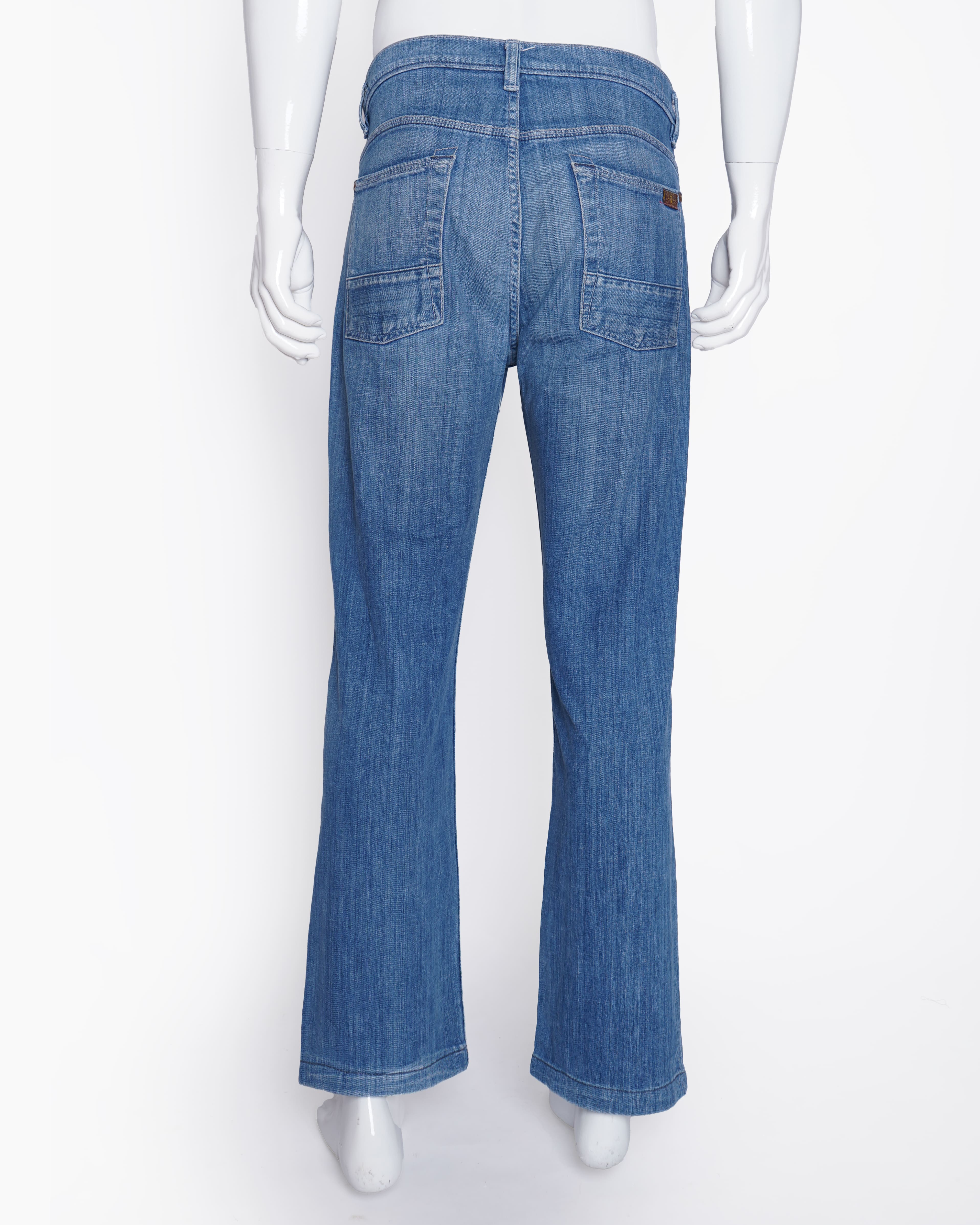 7 for all mankind blue straight fit men's denim