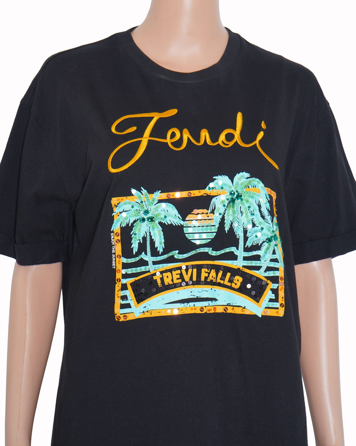 Fendi 2018 trevi falls with sequin accents Tshirt