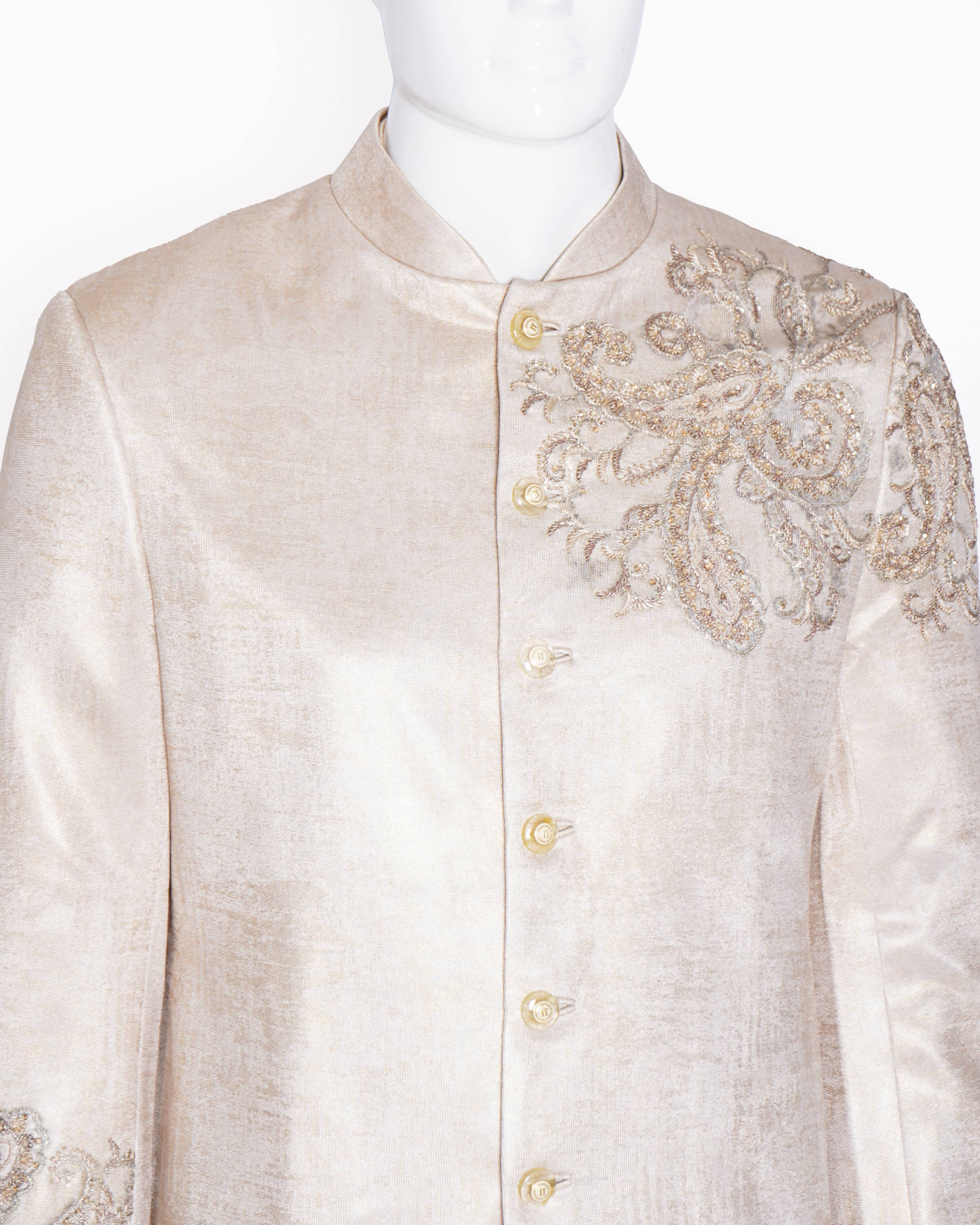 Tarun Tahiliani Men's Bandhgala Set In Ivory (Set of 3)