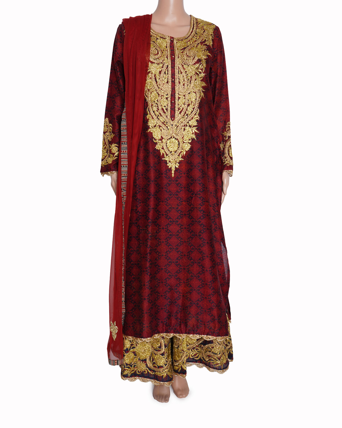 Heena Kochhar Sharara Set Of 3 In Maroon