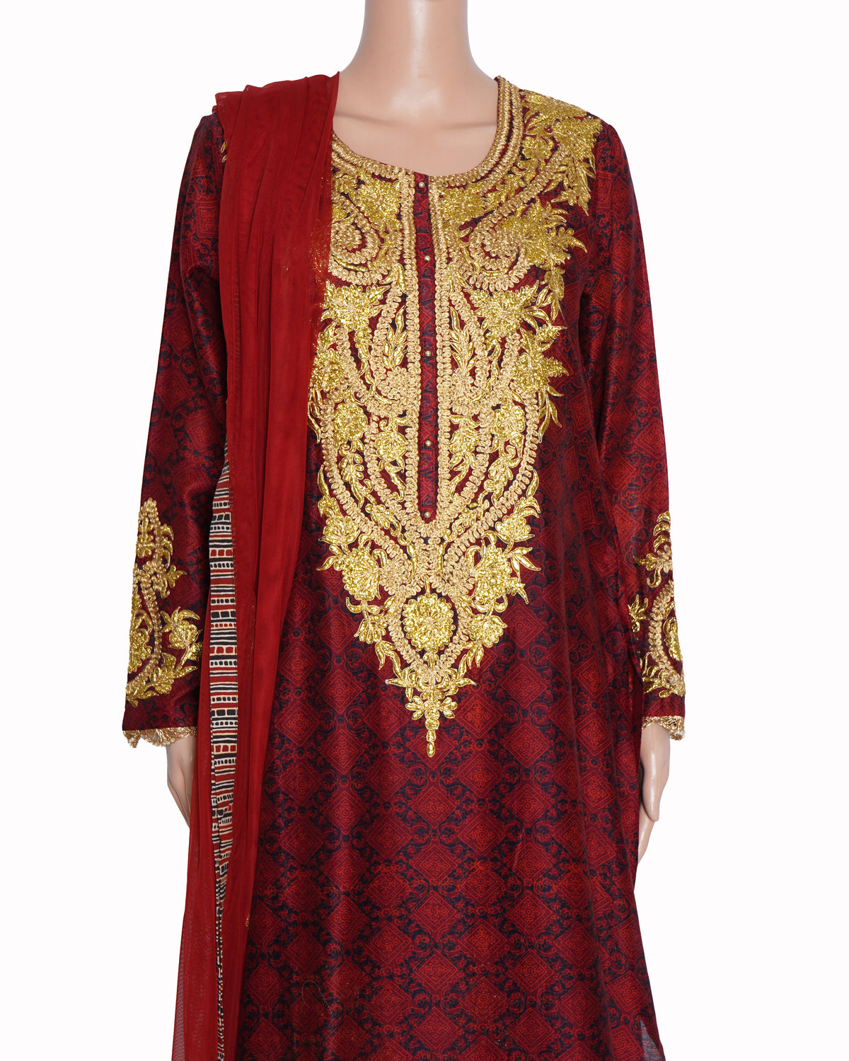 Heena Kochhar Sharara Set Of 3 In Maroon