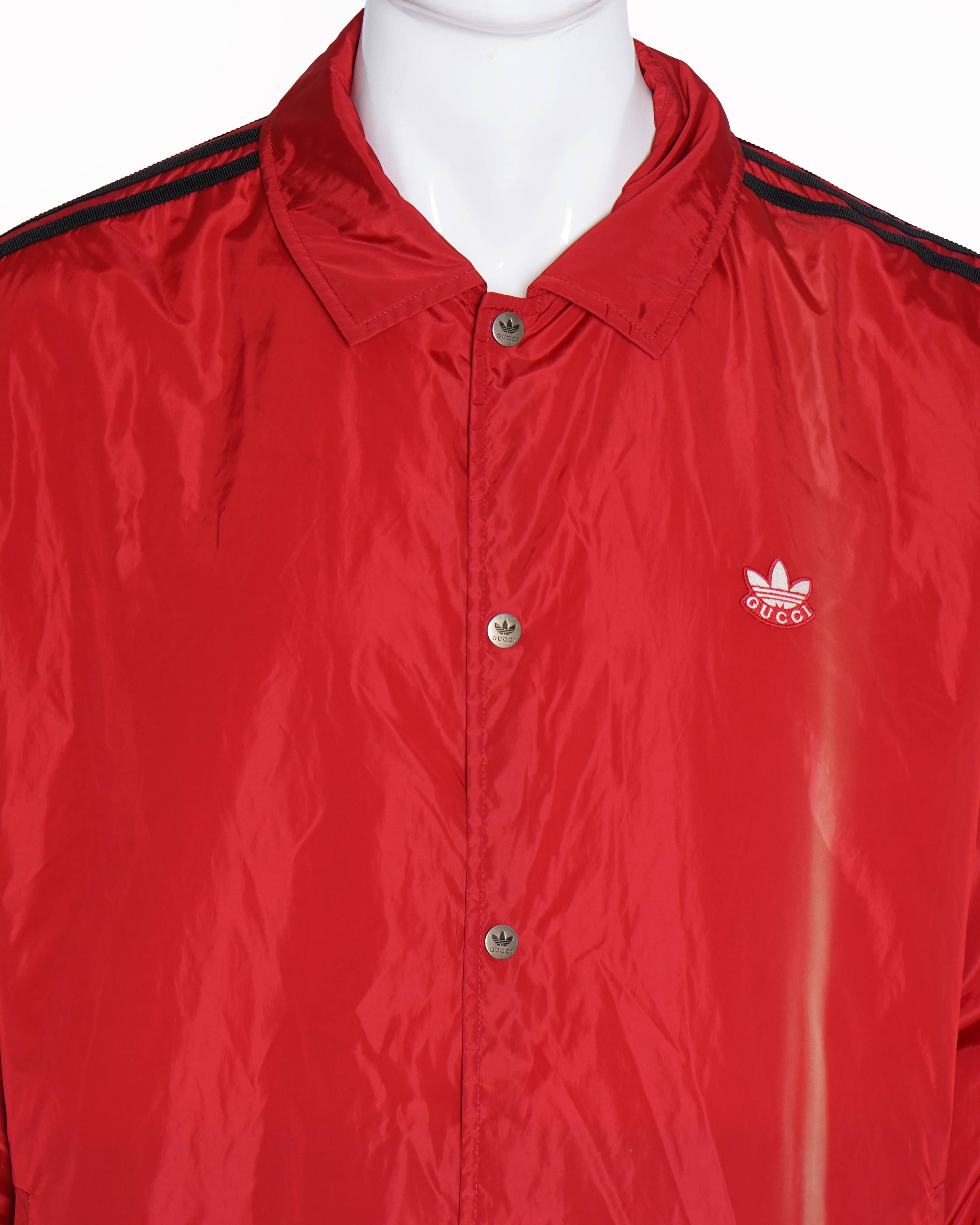 Gucci x Adidas Limited EditionNylon Parachute Bomber Jacket In Red
(Unisex)