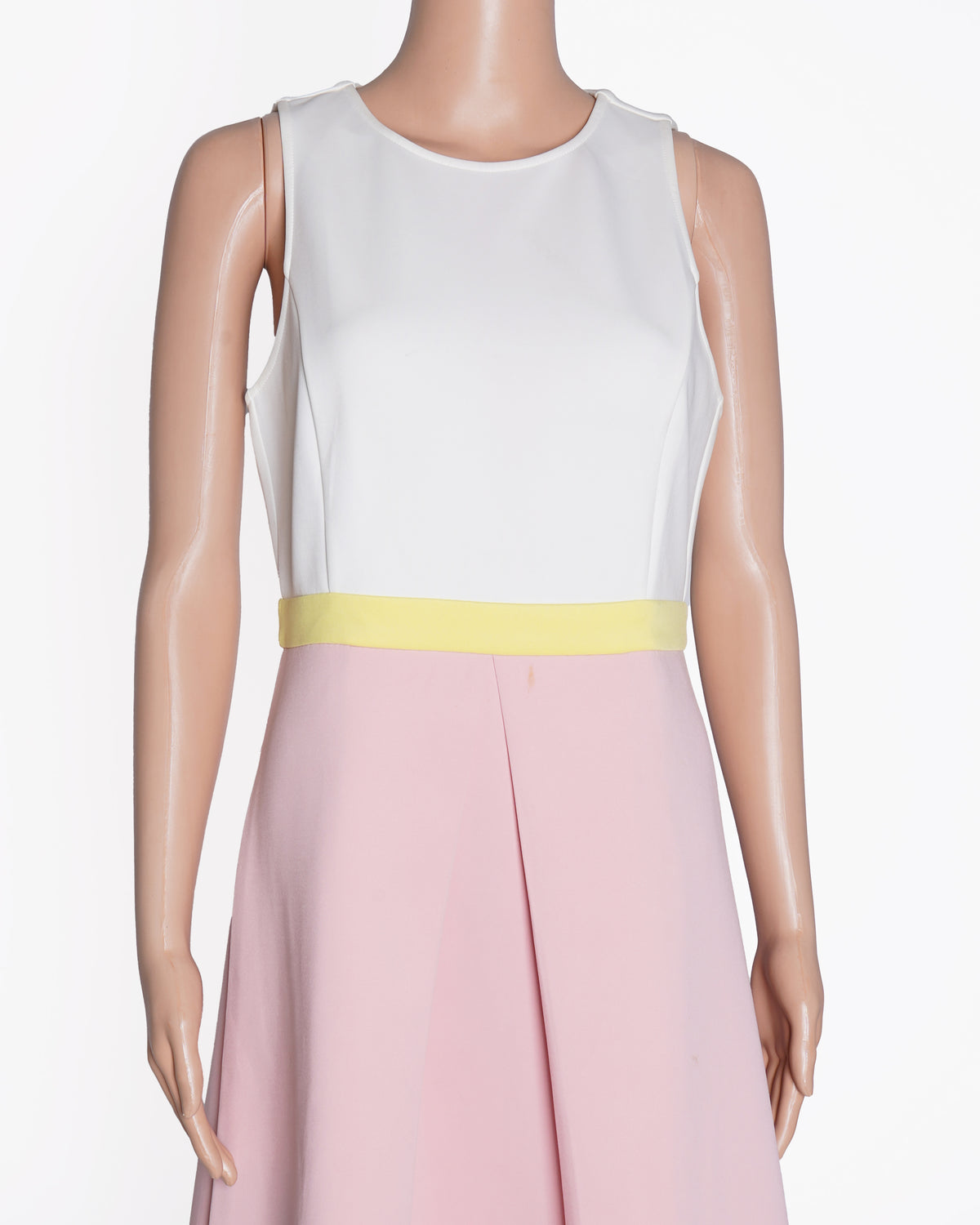 Erin Fetherston Midi Dress In Peach & WHite