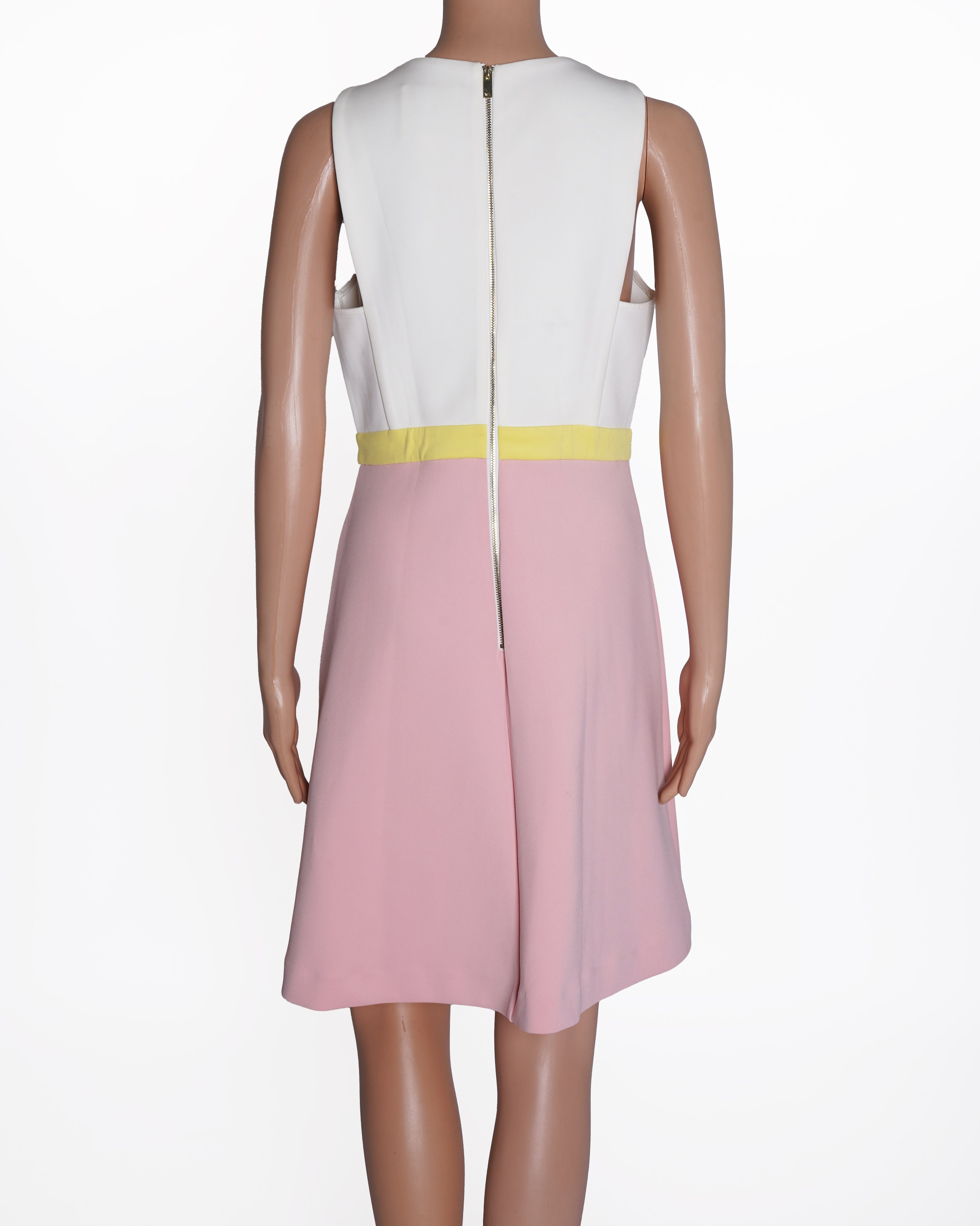 Erin Fetherston Midi Dress In Peach & WHite