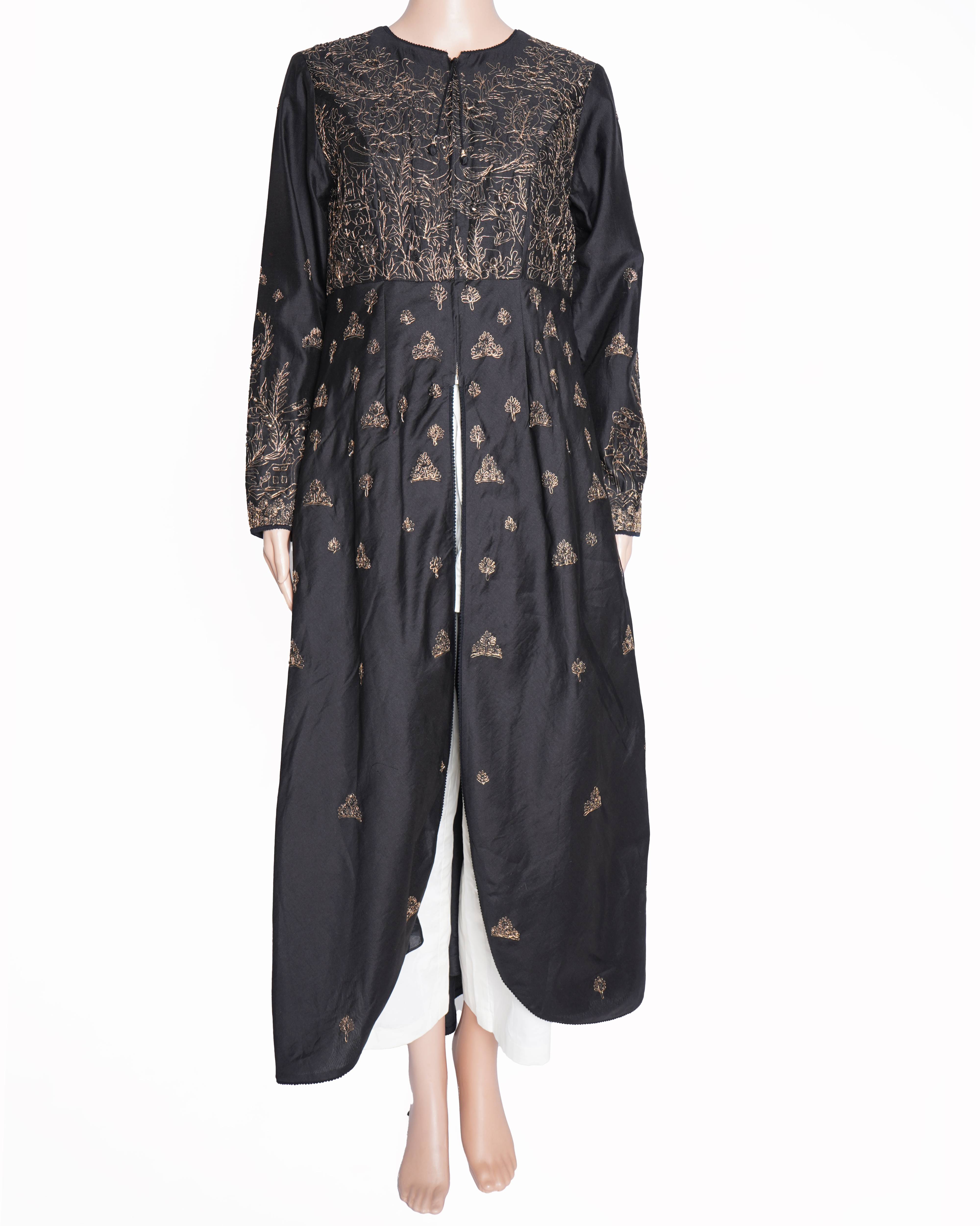 New AM:PM Black Embroidered Kurta