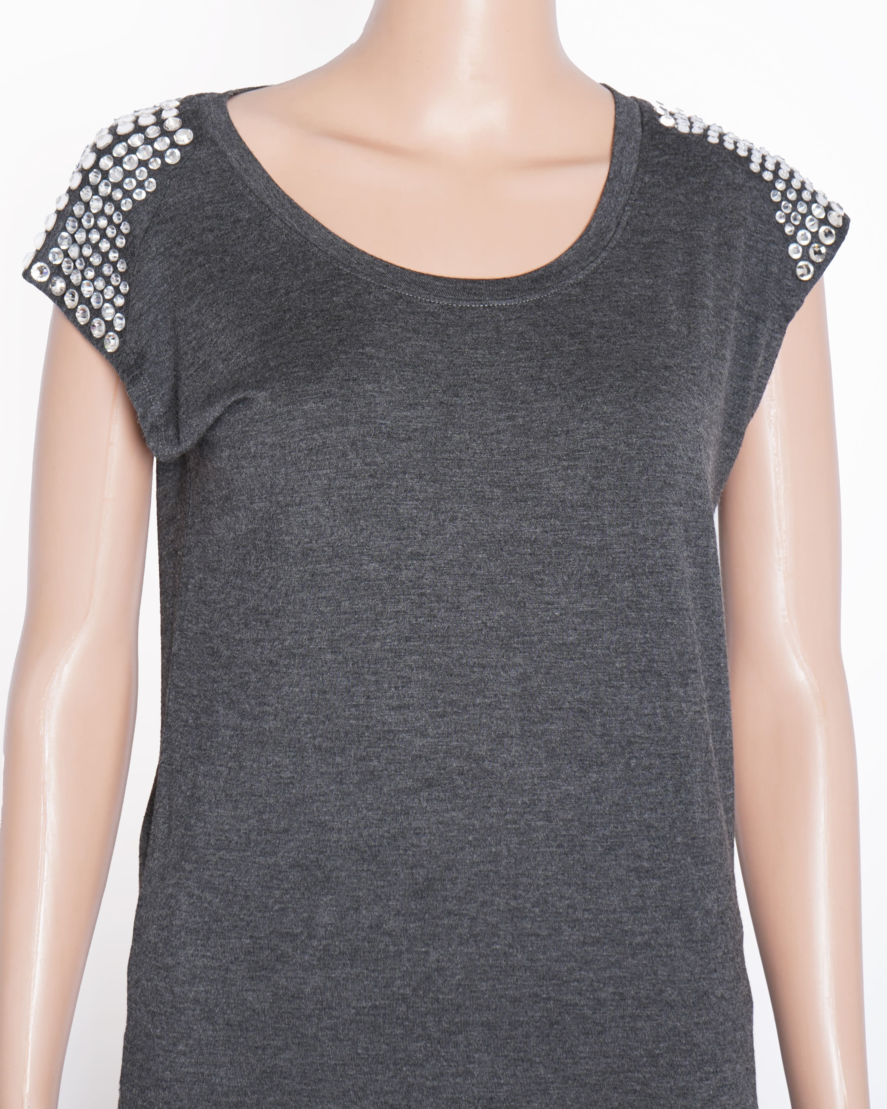 Michael Kors Women's T-shirt WIth Rhinestone Detailing On The Shoulder