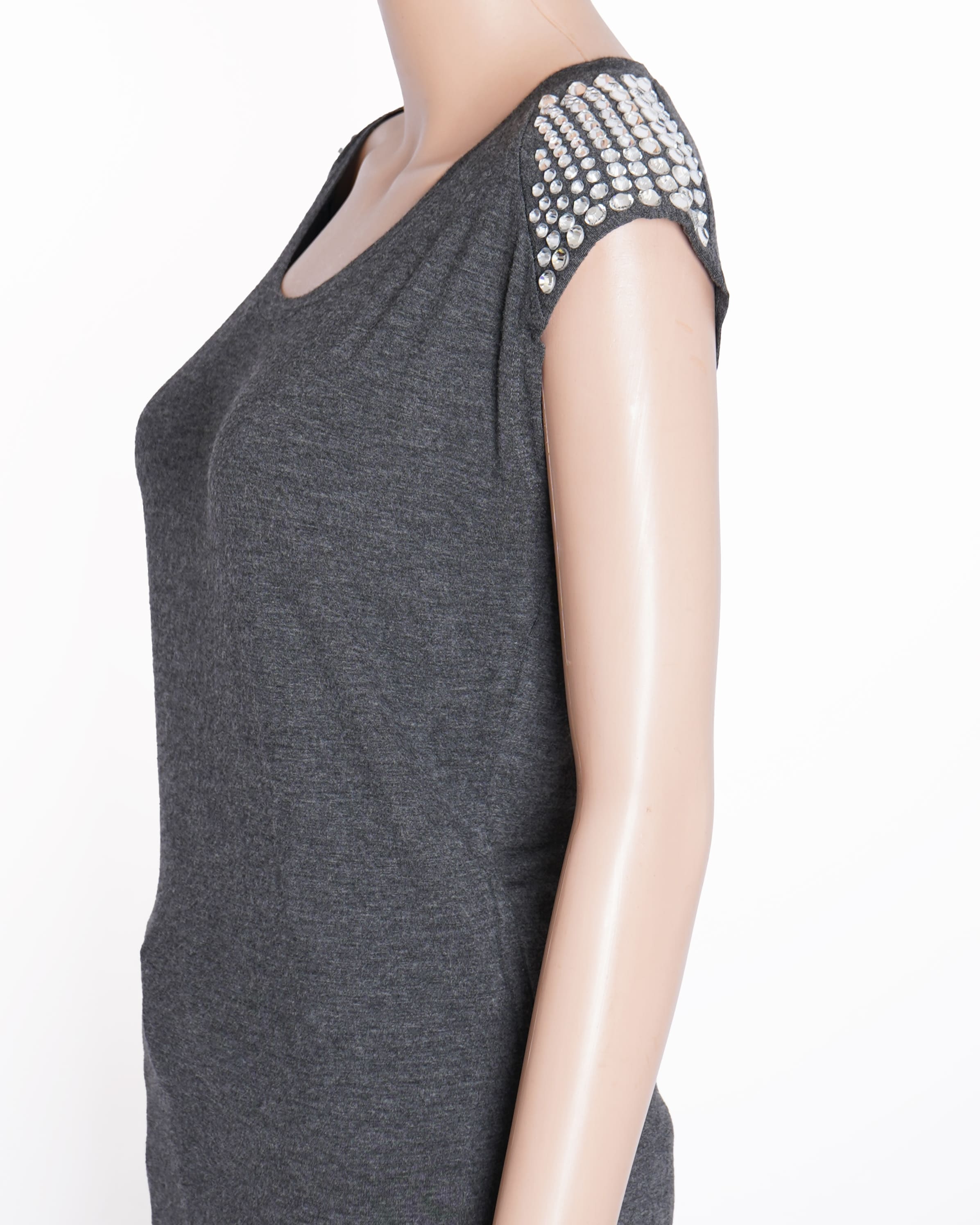 Michael Kors Women's T-shirt WIth Rhinestone Detailing On The Shoulder