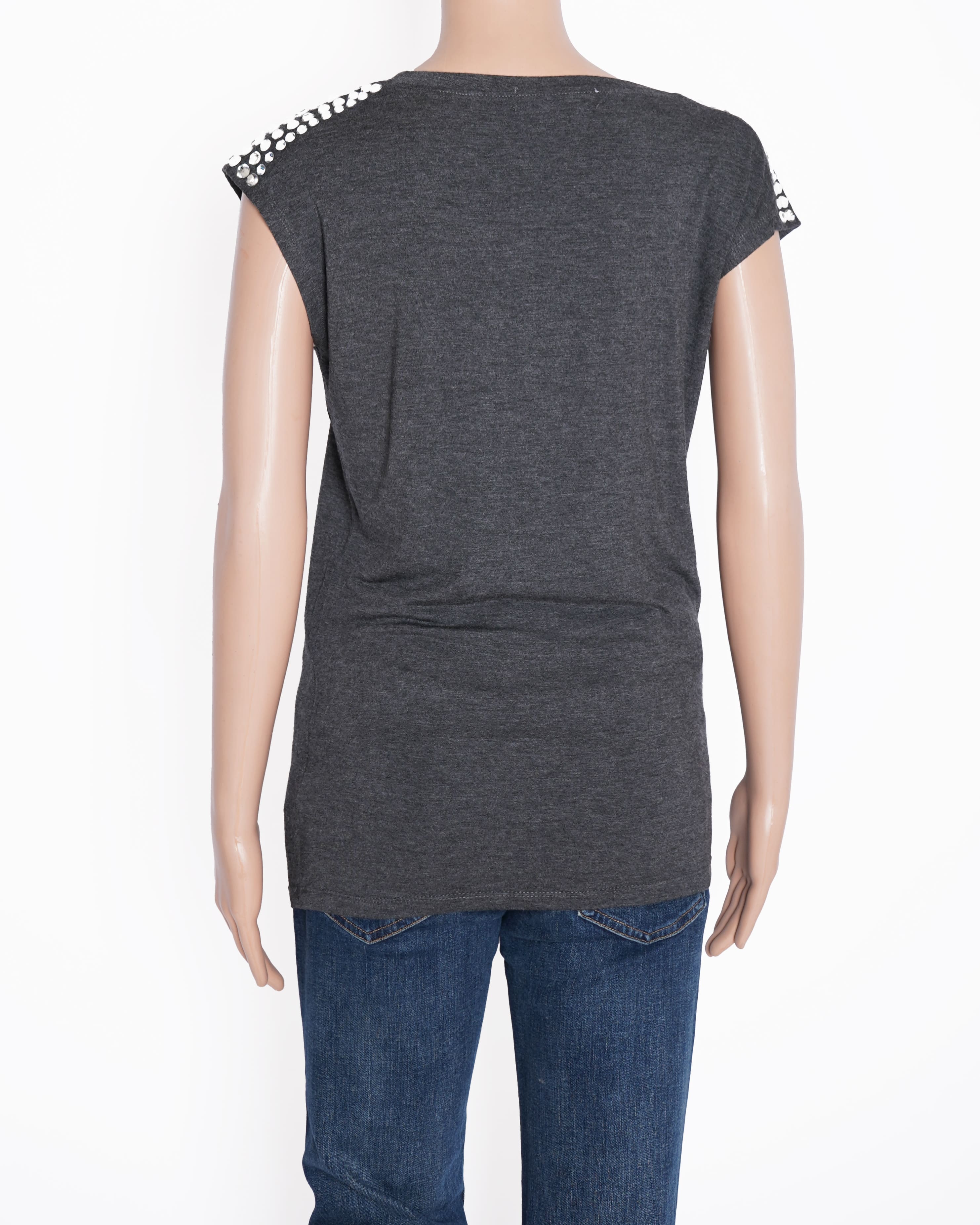 Michael Kors Women's T-shirt WIth Rhinestone Detailing On The Shoulder
