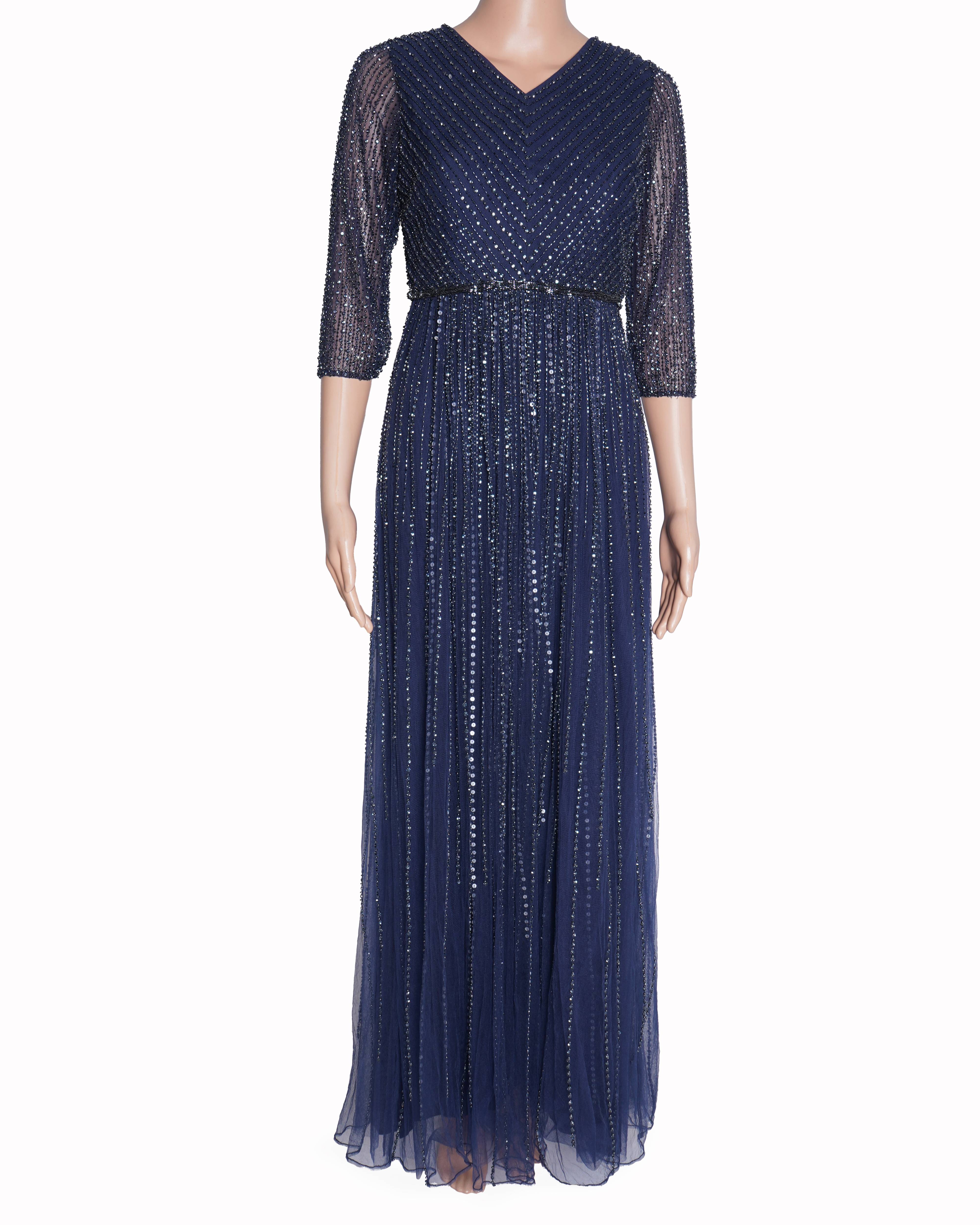 Sharnita nandwana navy blue celestial gown