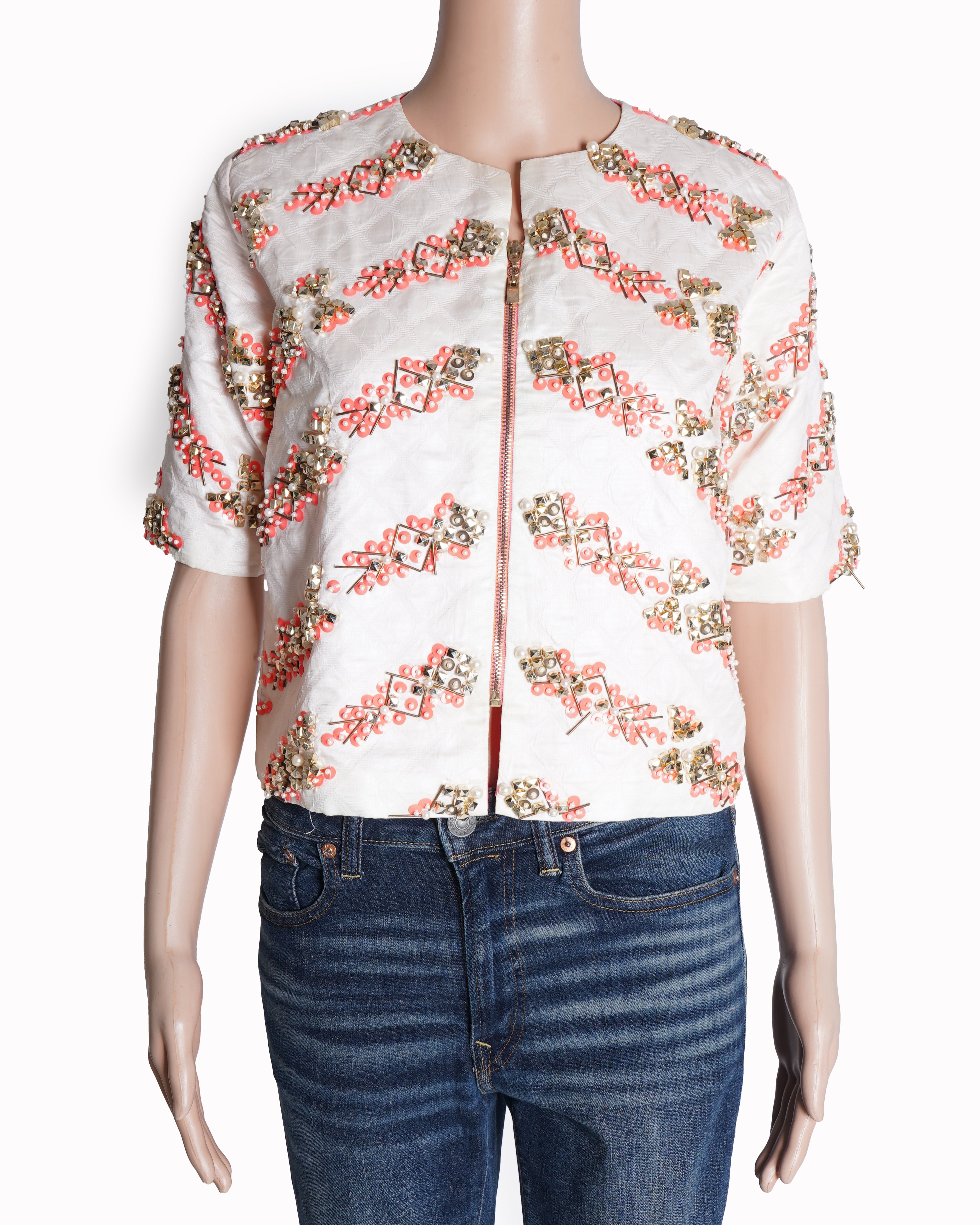 Papa dont preach emblisshed zipper Top