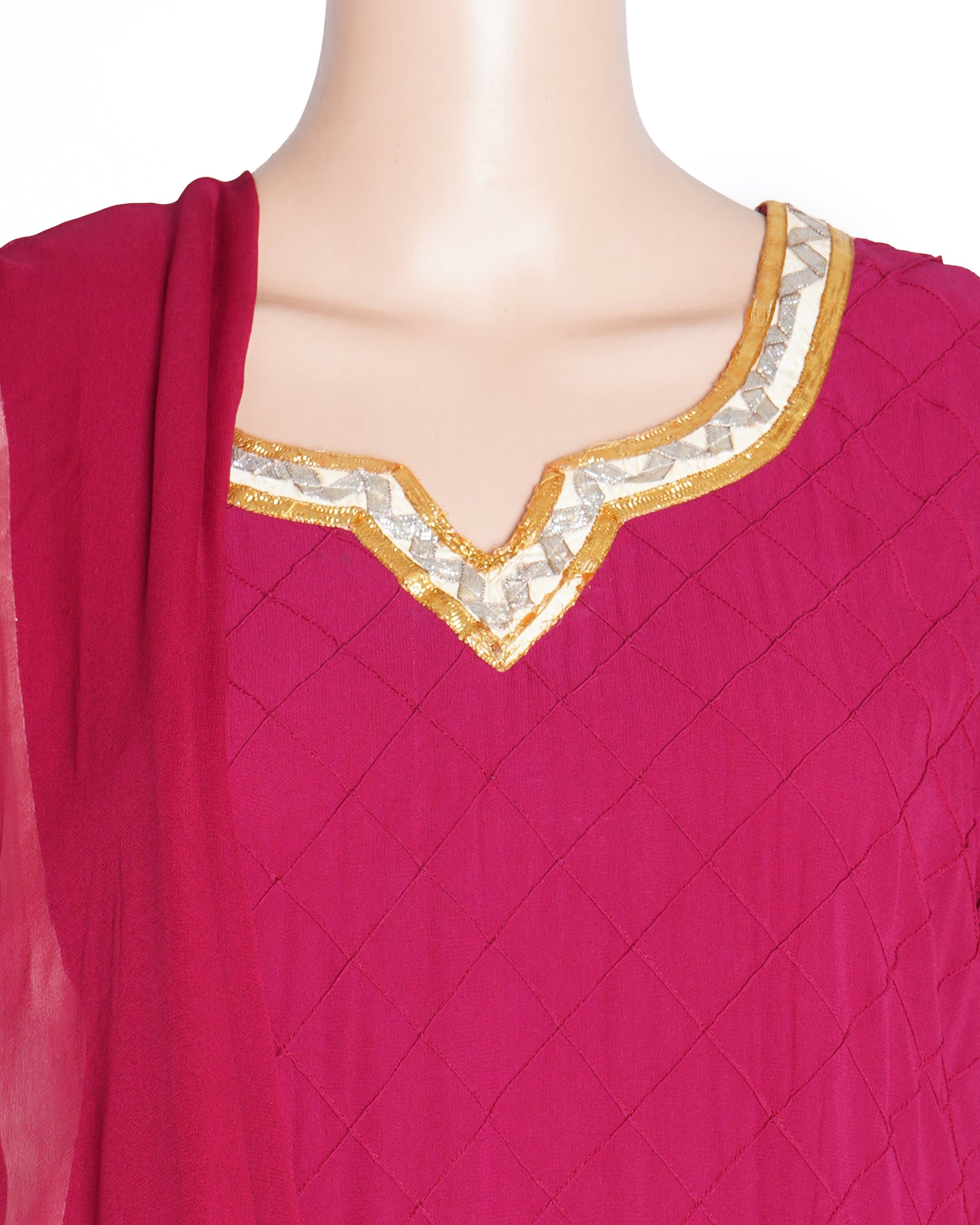 Abu Jani Sandeep Khosla Kurta Set Of 3 In Hot Pink
