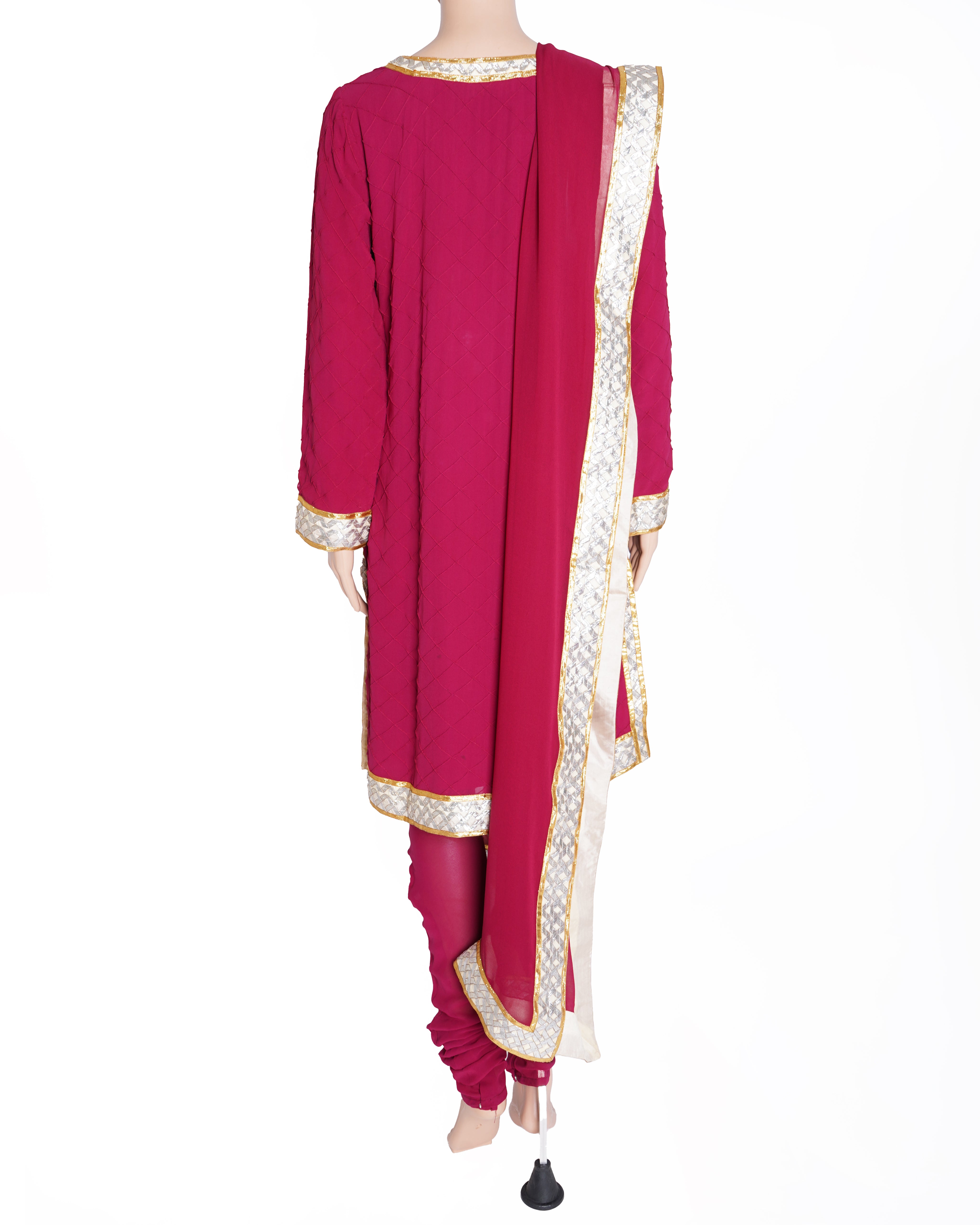 Abu Jani Sandeep Khosla Kurta Set Of 3 In Hot Pink