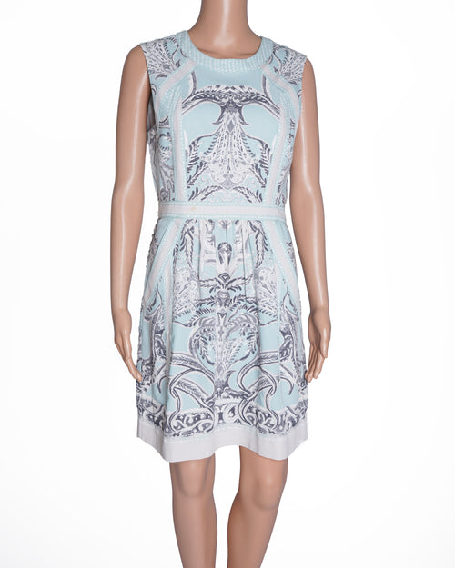 BCBGMAXAZRIA Printed Dress In Blue