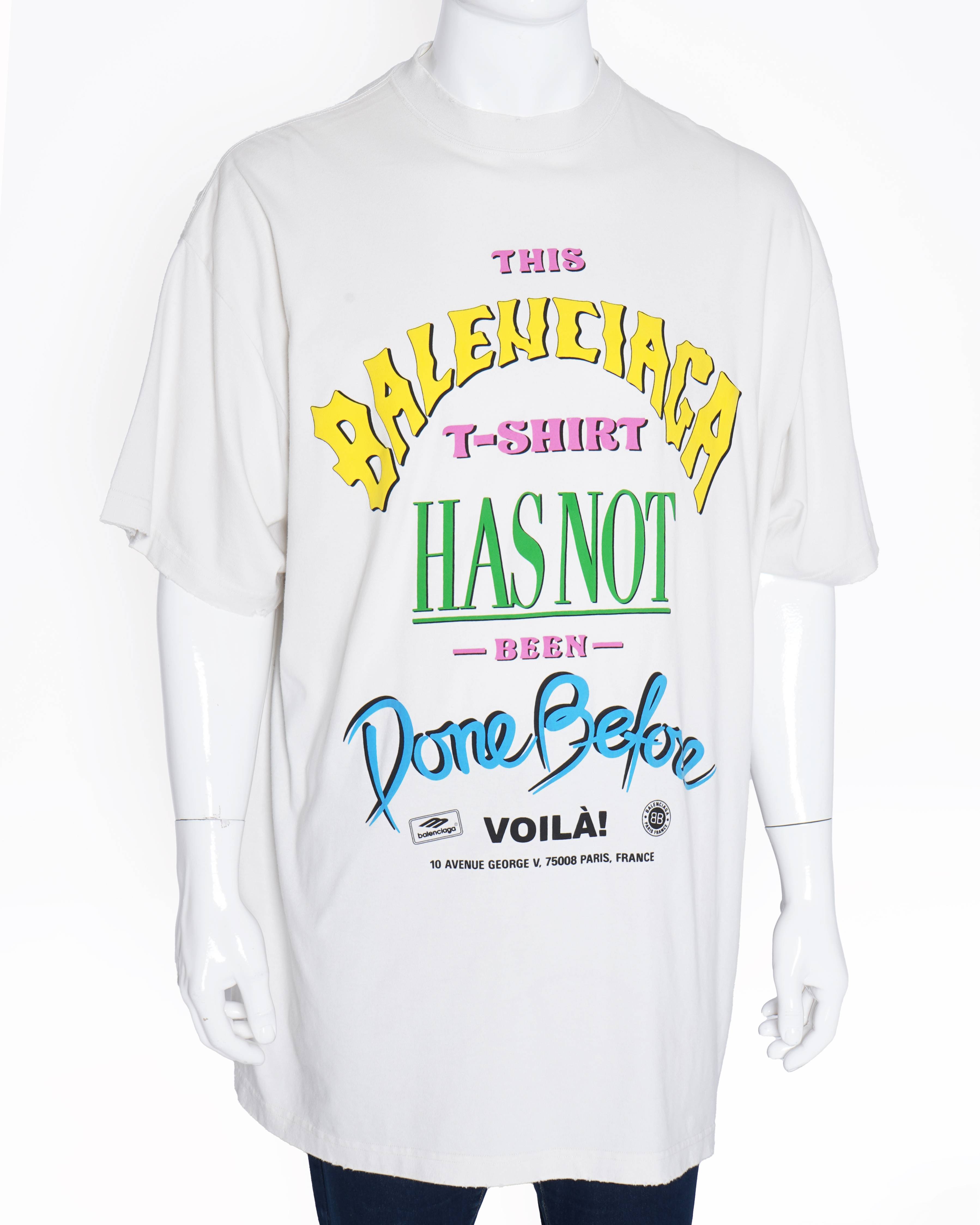 Balenciaga 
White printed t-shirt (Unisex)