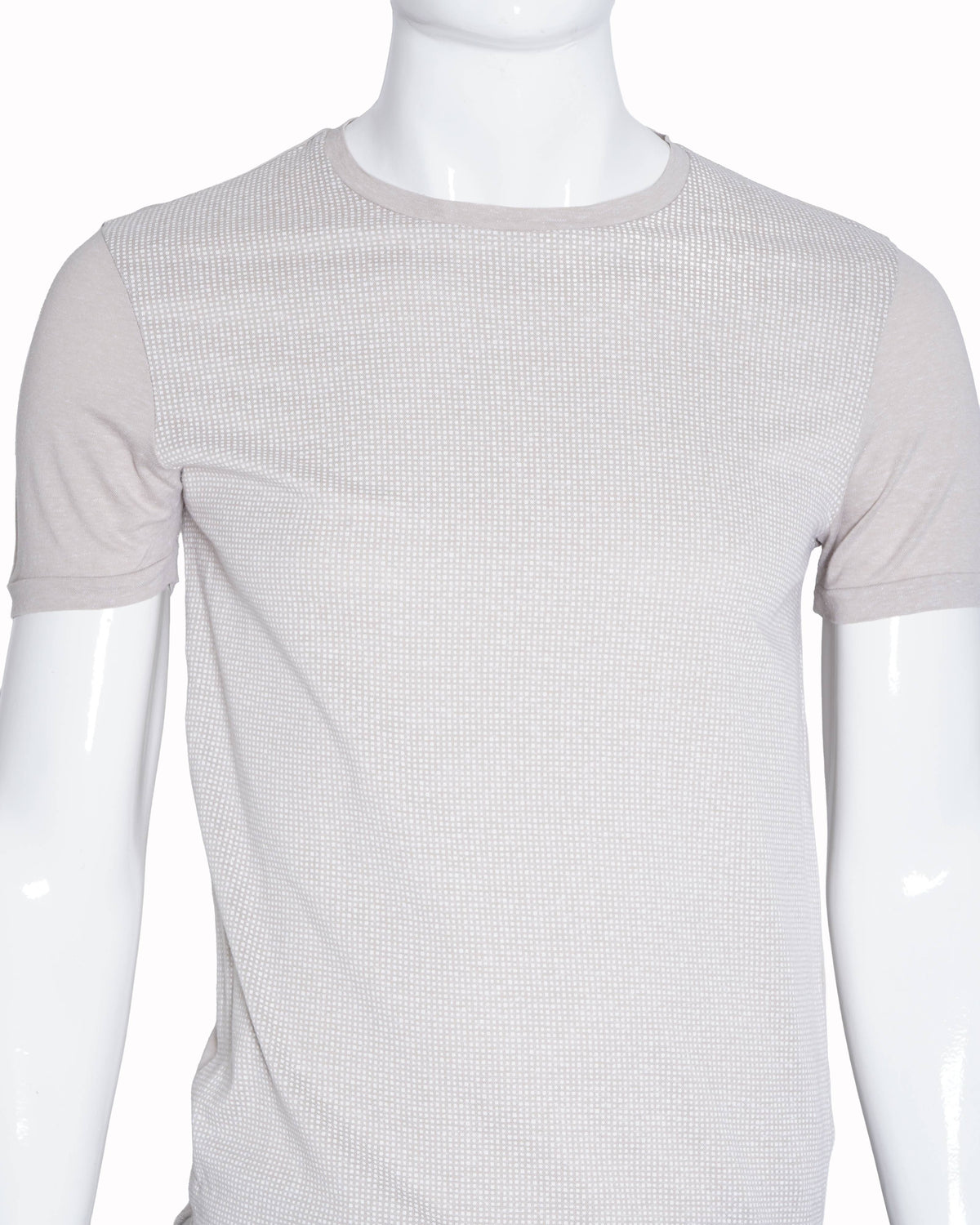 Boss textured light Beige Cotton Linen t shirt