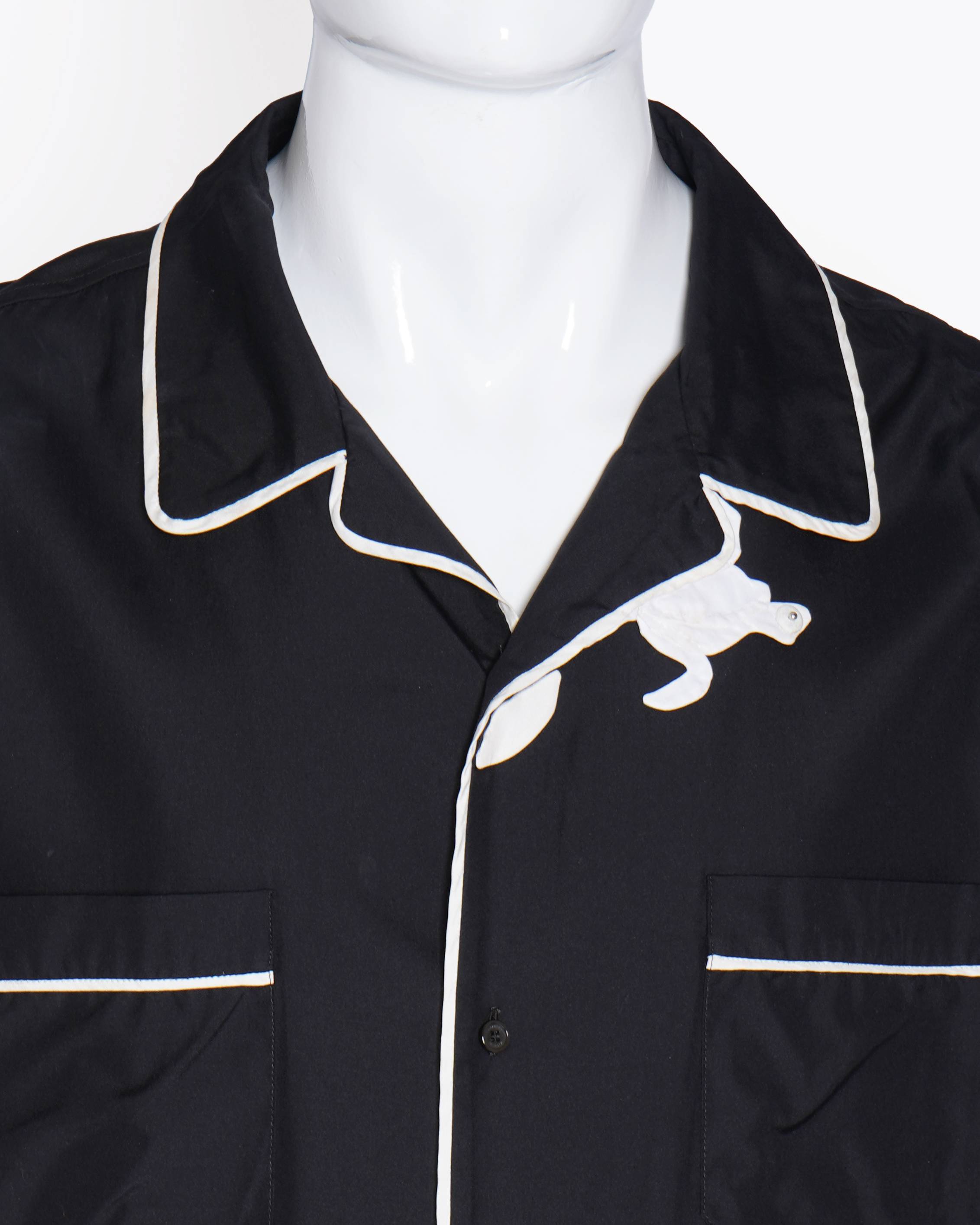 Valentino S/S 2024
Men's Silk PJ Set In Black WIth White Piping