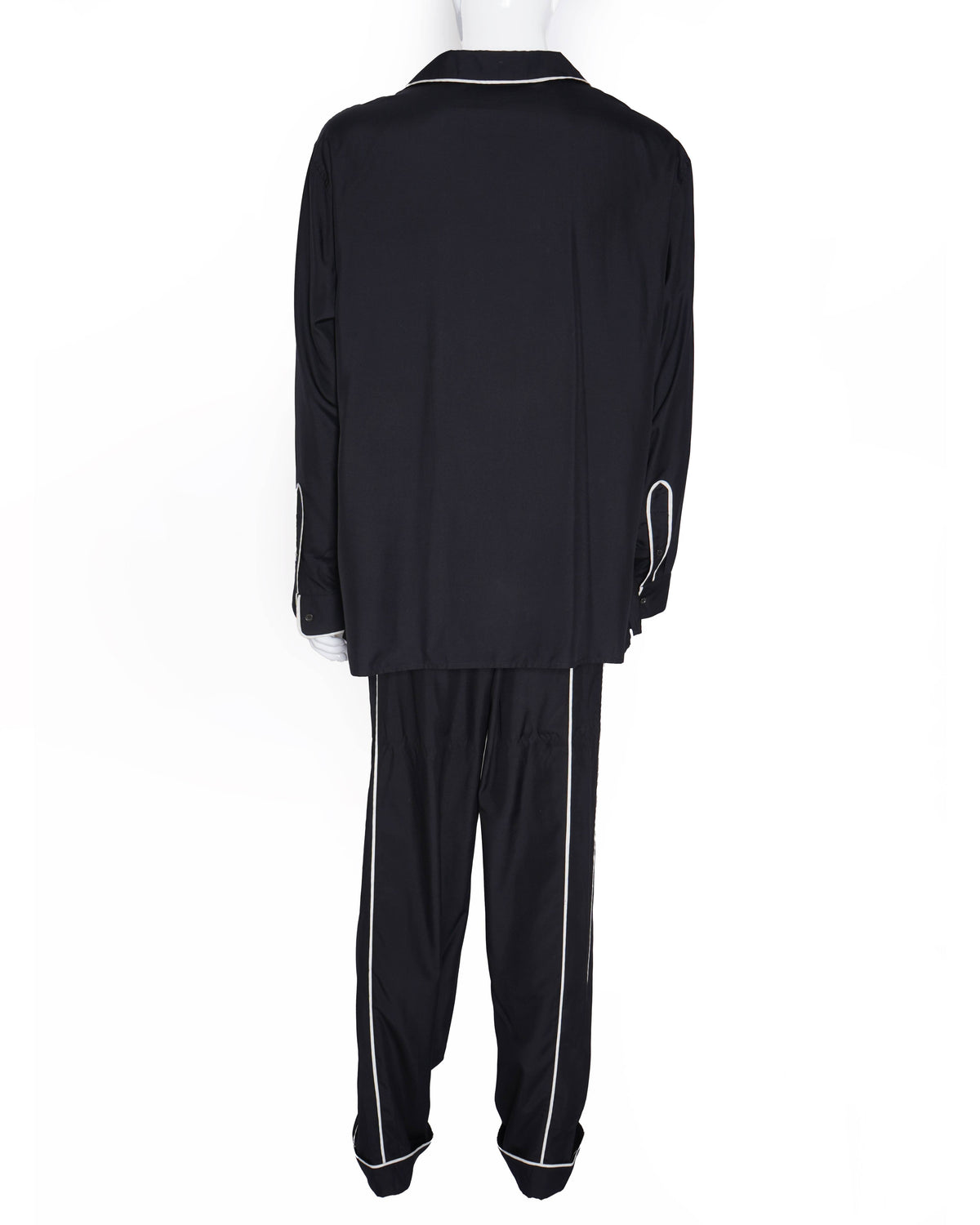 Valentino S/S 2024
Men's Silk PJ Set In Black WIth White Piping