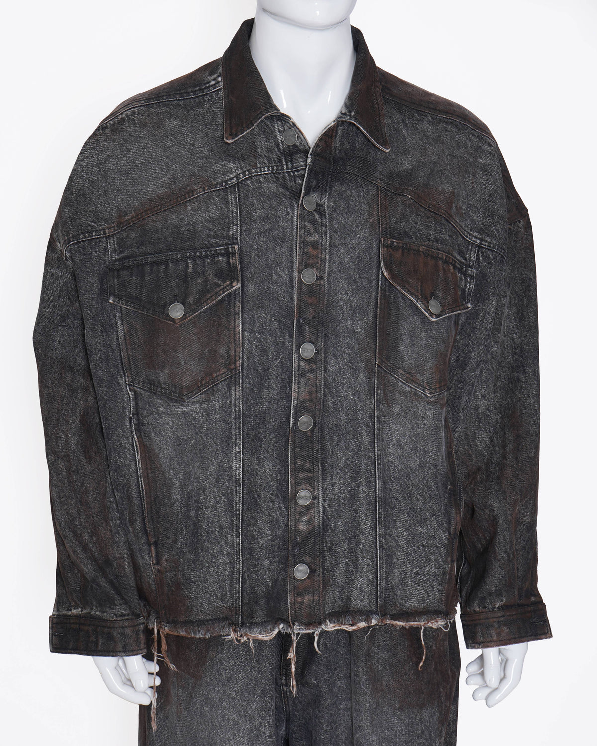 New Huemn Unisex Grey Cargo denim Hand Painted set of 2