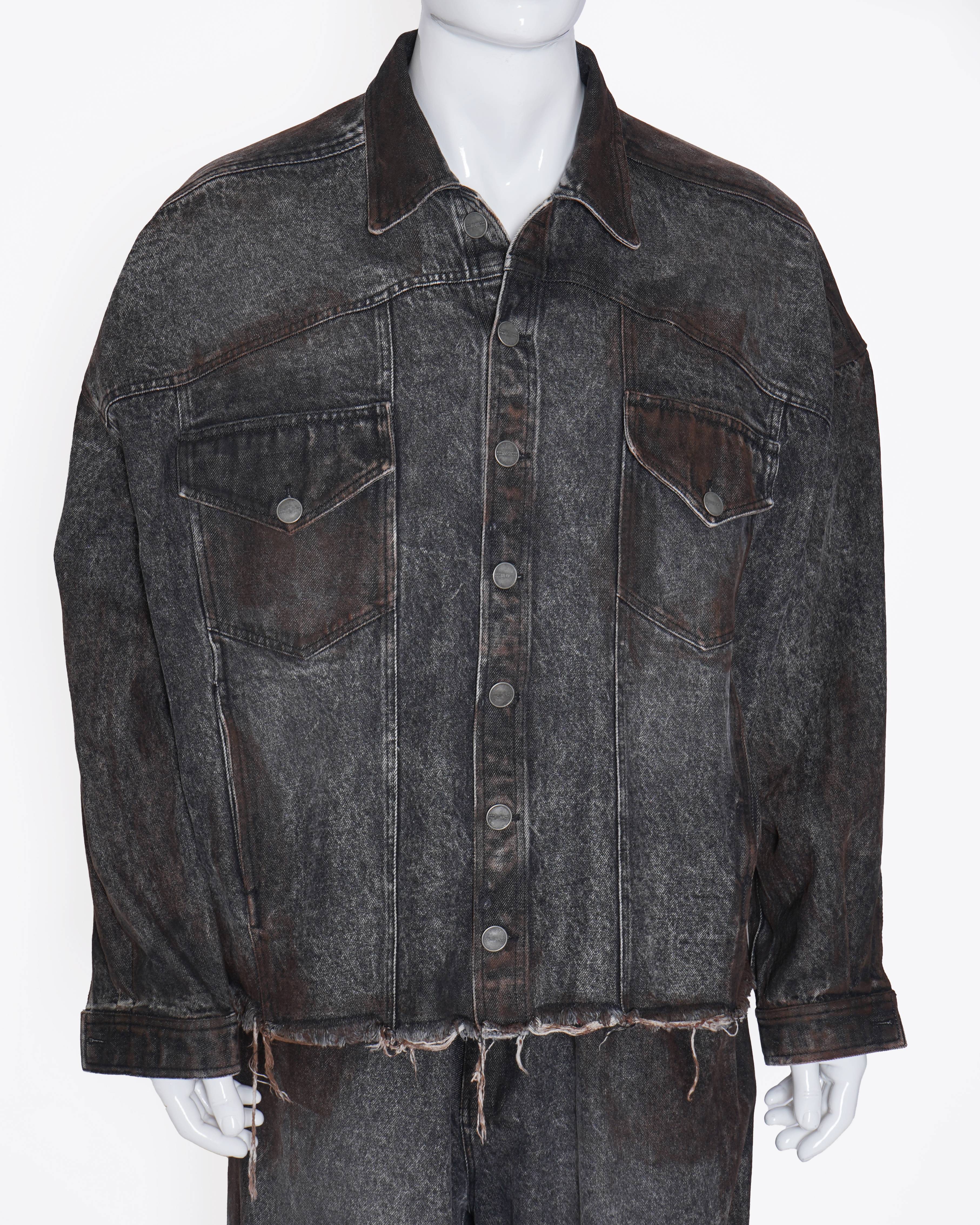 New Huemn Unisex Grey Cargo denim Hand Painted set of 2