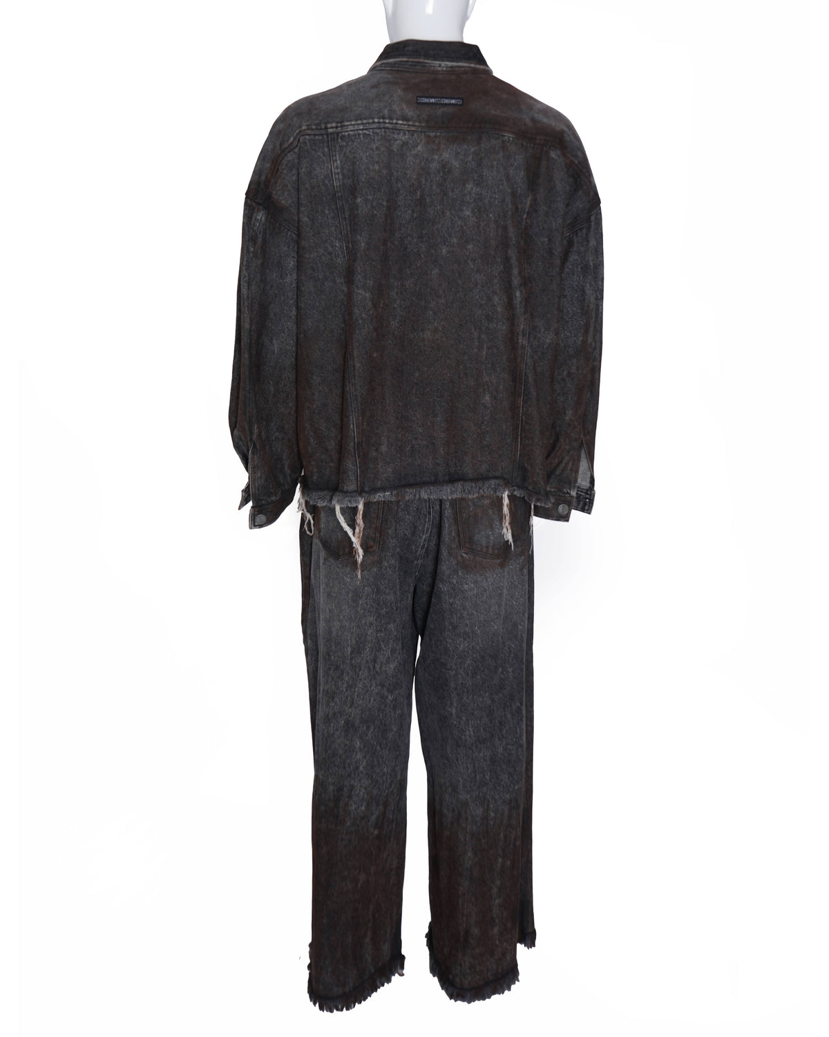 New Huemn Unisex Grey Cargo denim Hand Painted set of 2
