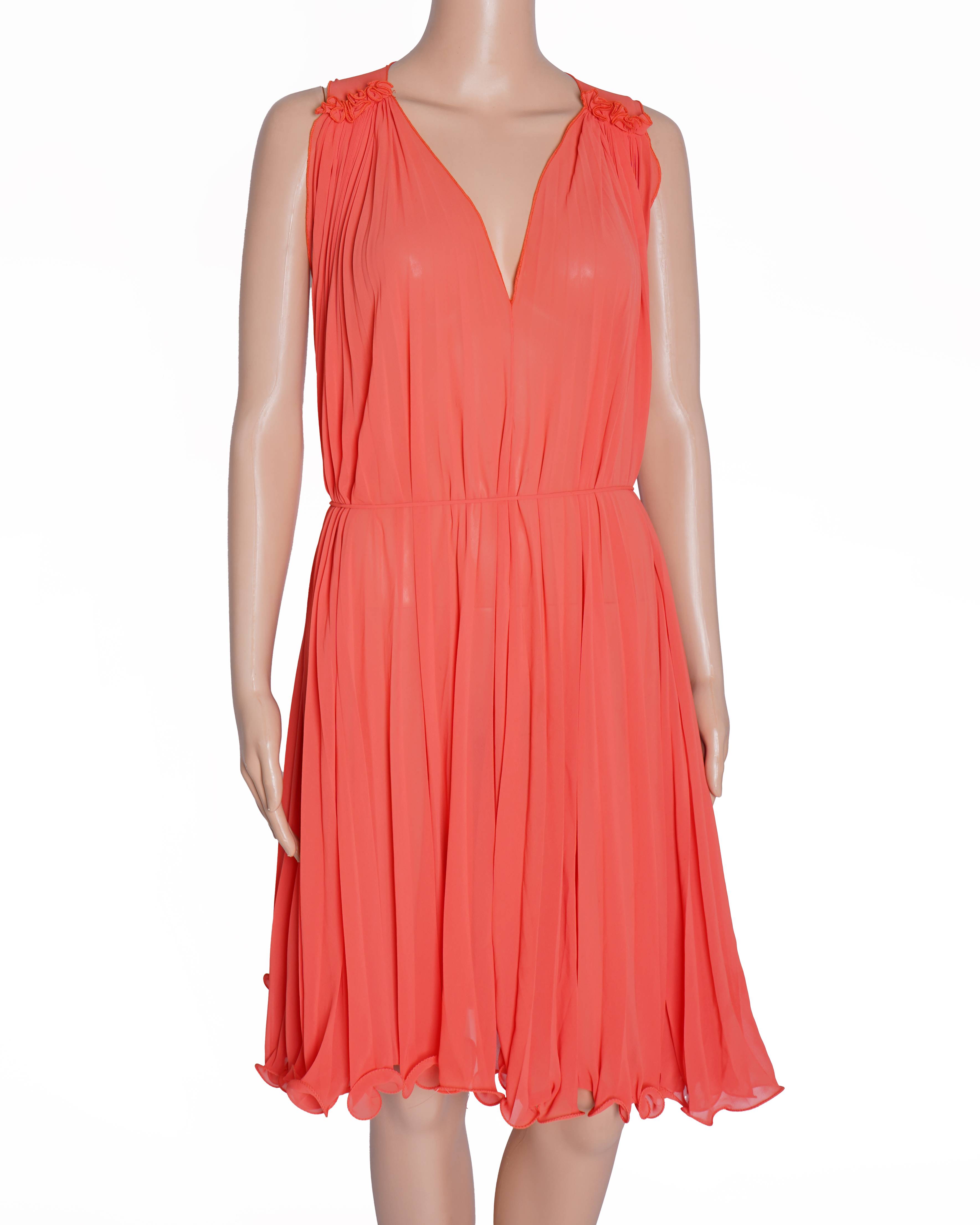 New Stella McCartney Pleated dress in coral