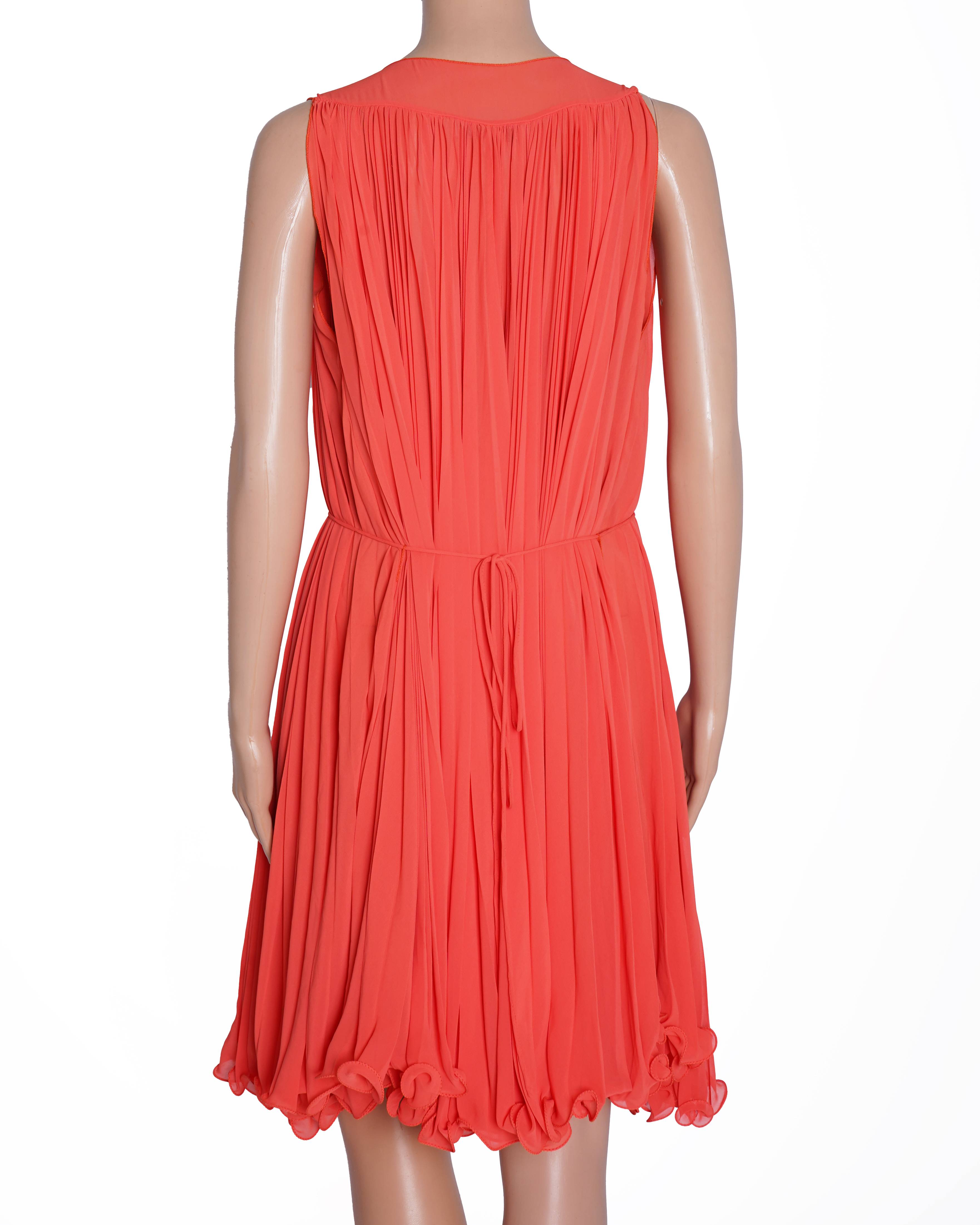 New Stella McCartney Pleated dress in coral