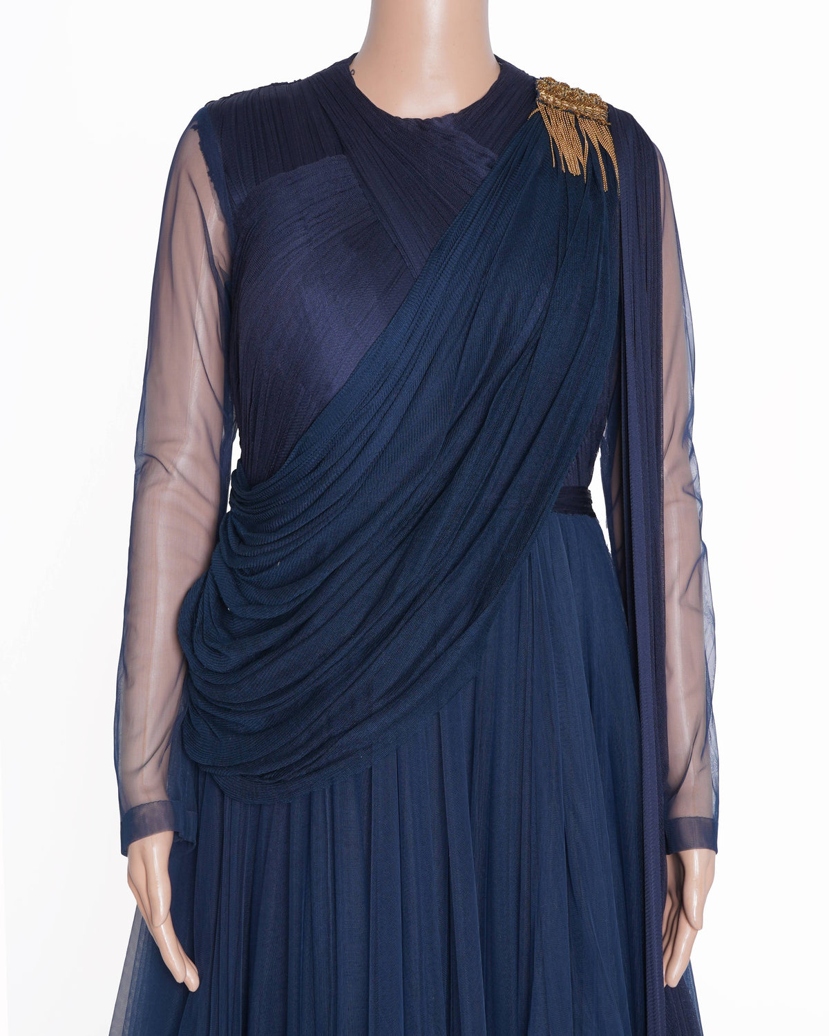 Shantanu & Nikhil Navy Blue Gown set of 3