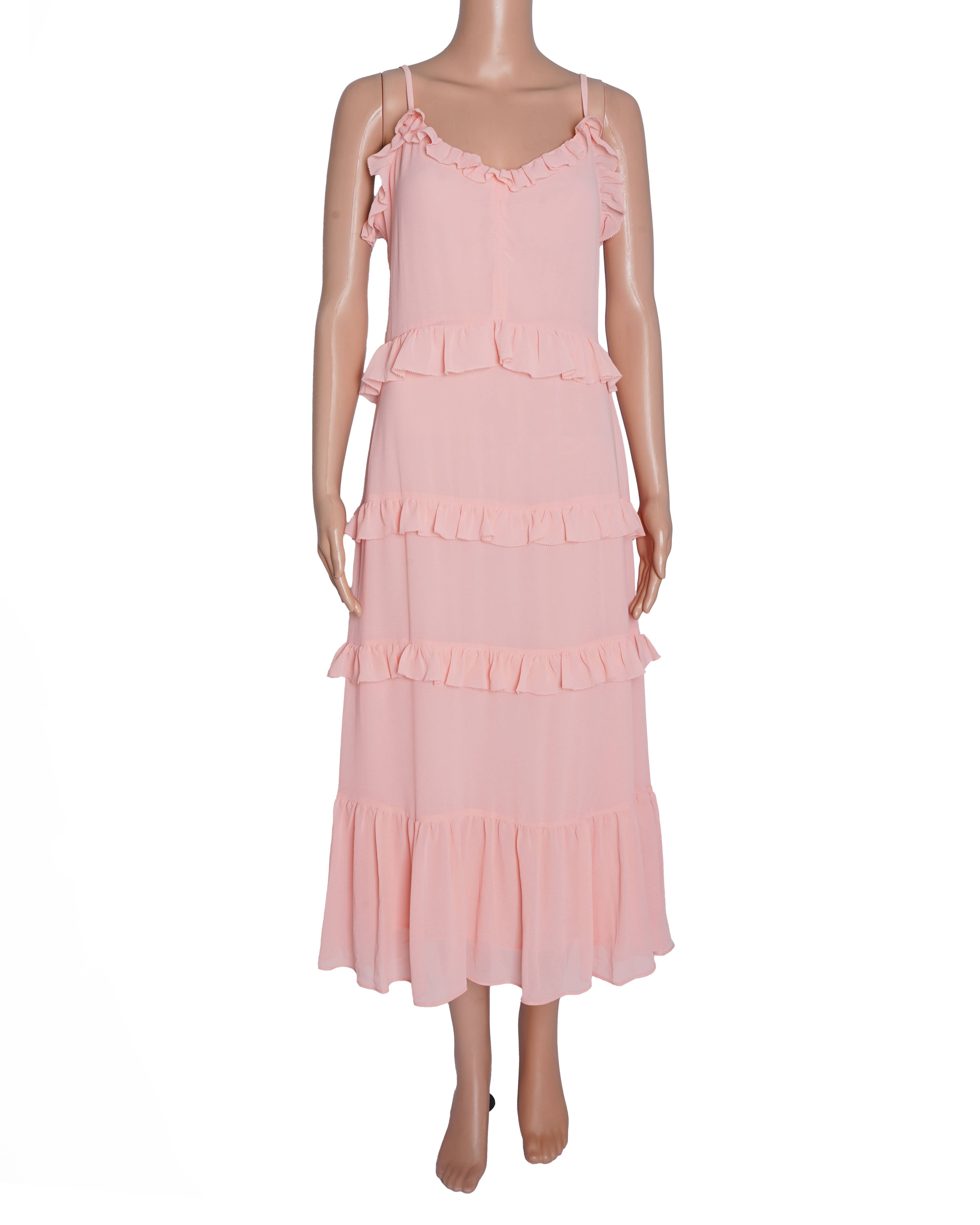 Michael Kors Ruffle Dress In Pink
