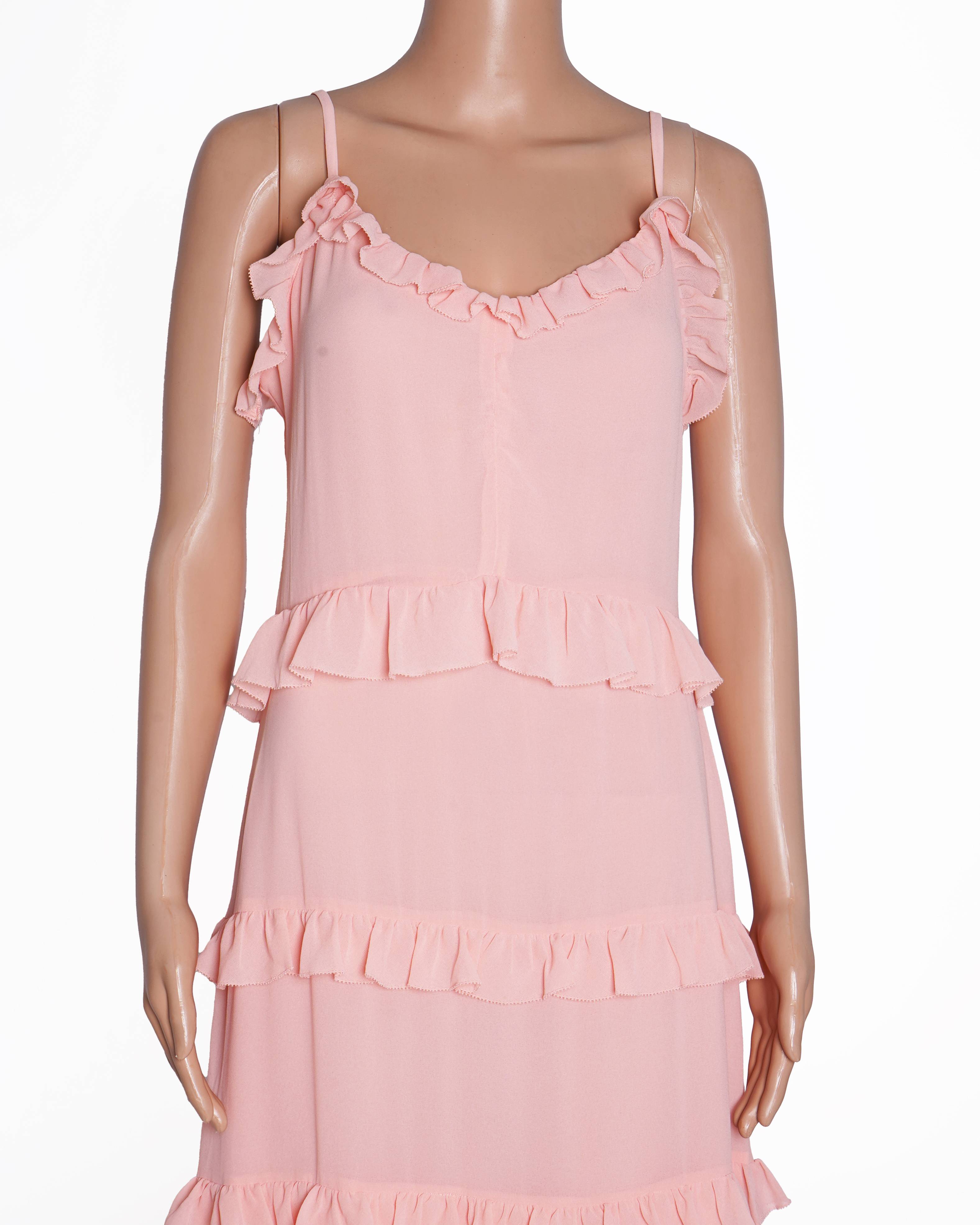 Michael Kors Ruffle Dress In Pink