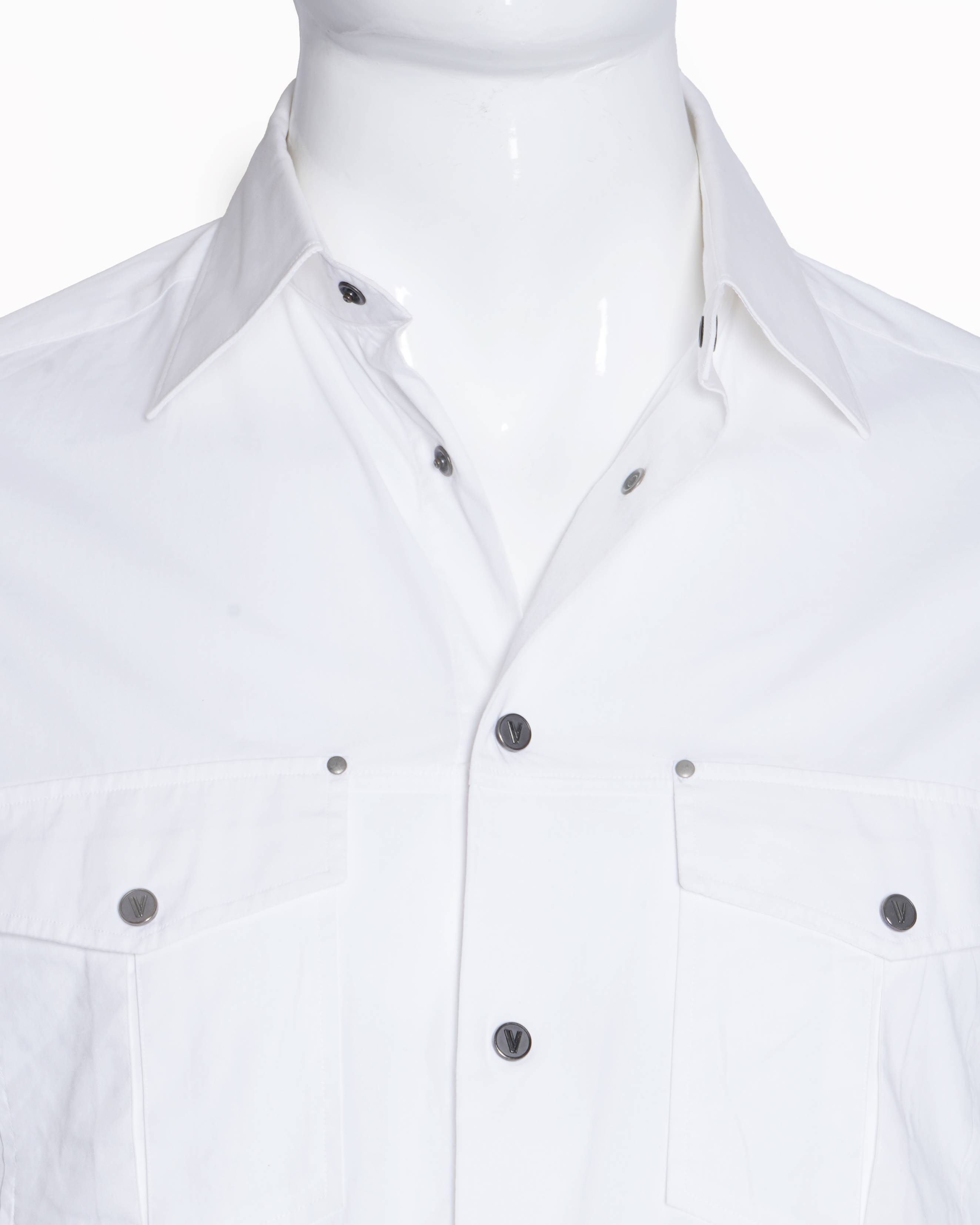 Versace 
Full sleeves button down white shirt
