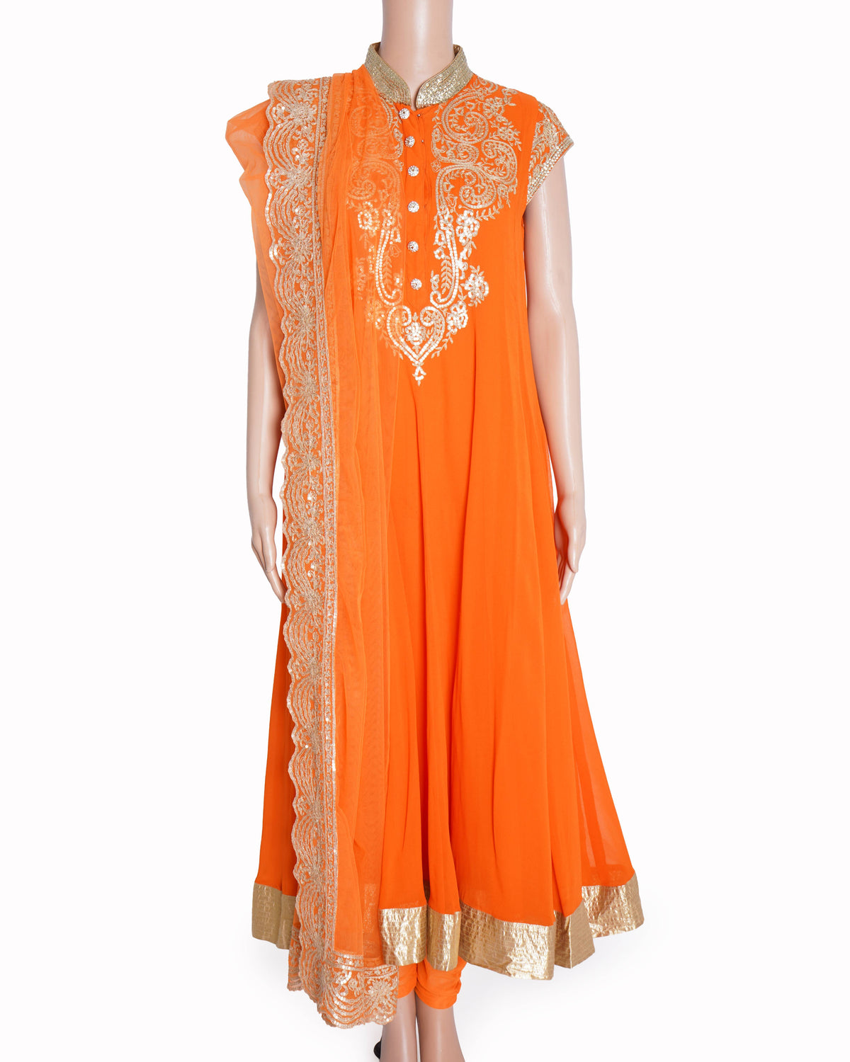 Suneet Verma couture orange anarkali set of 3