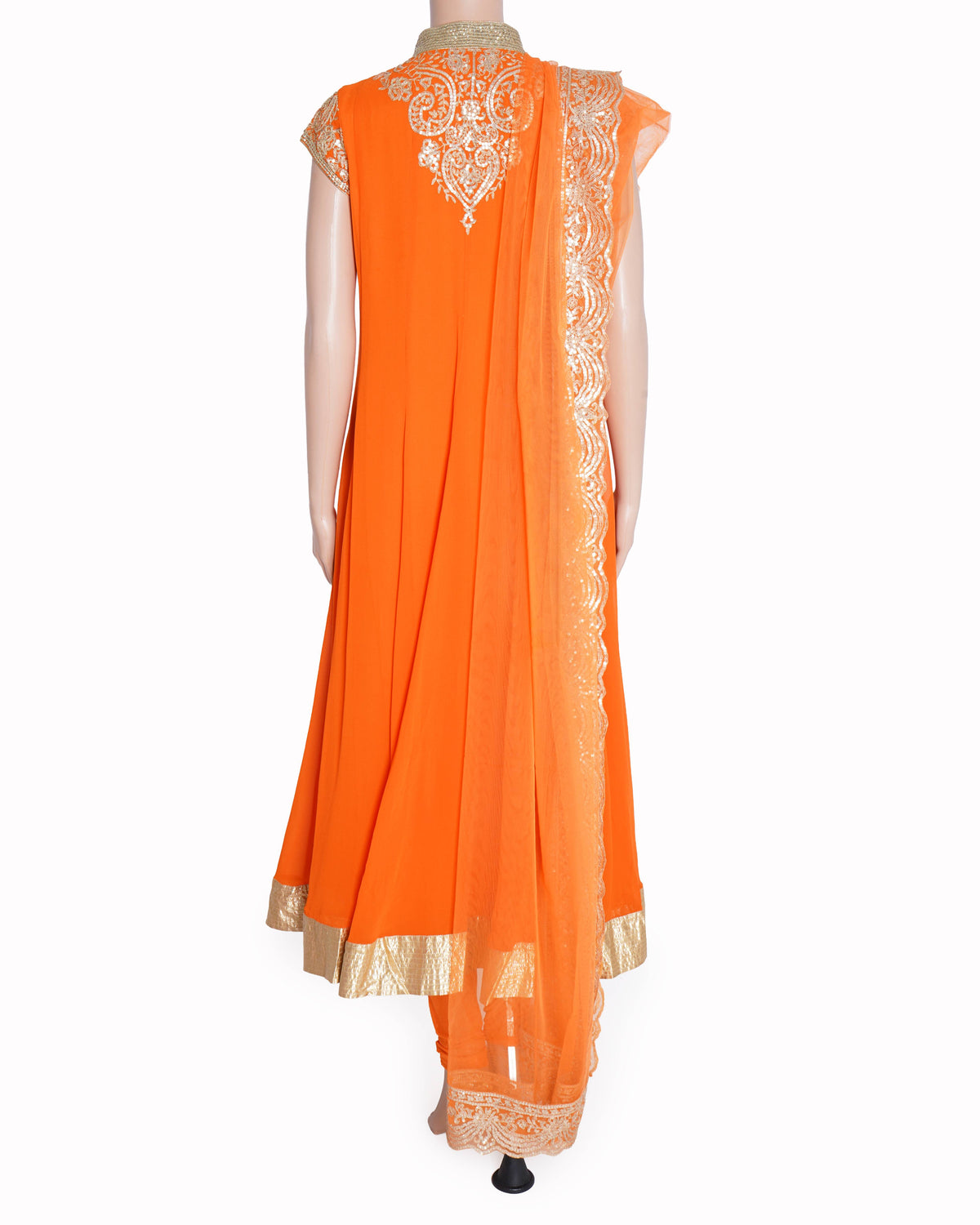 Suneet Verma couture orange anarkali set of 3