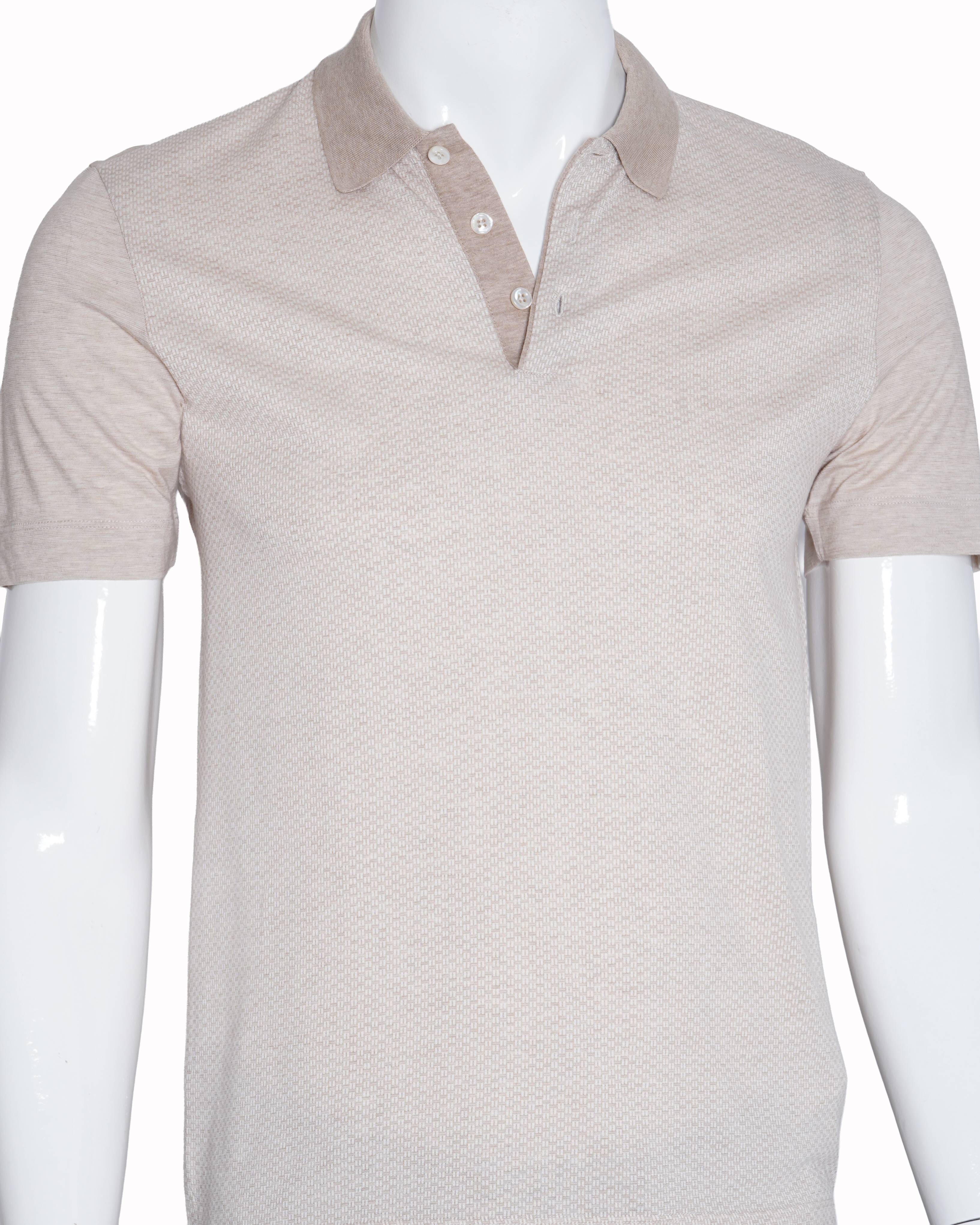 Boss Polo beige texture t shirt