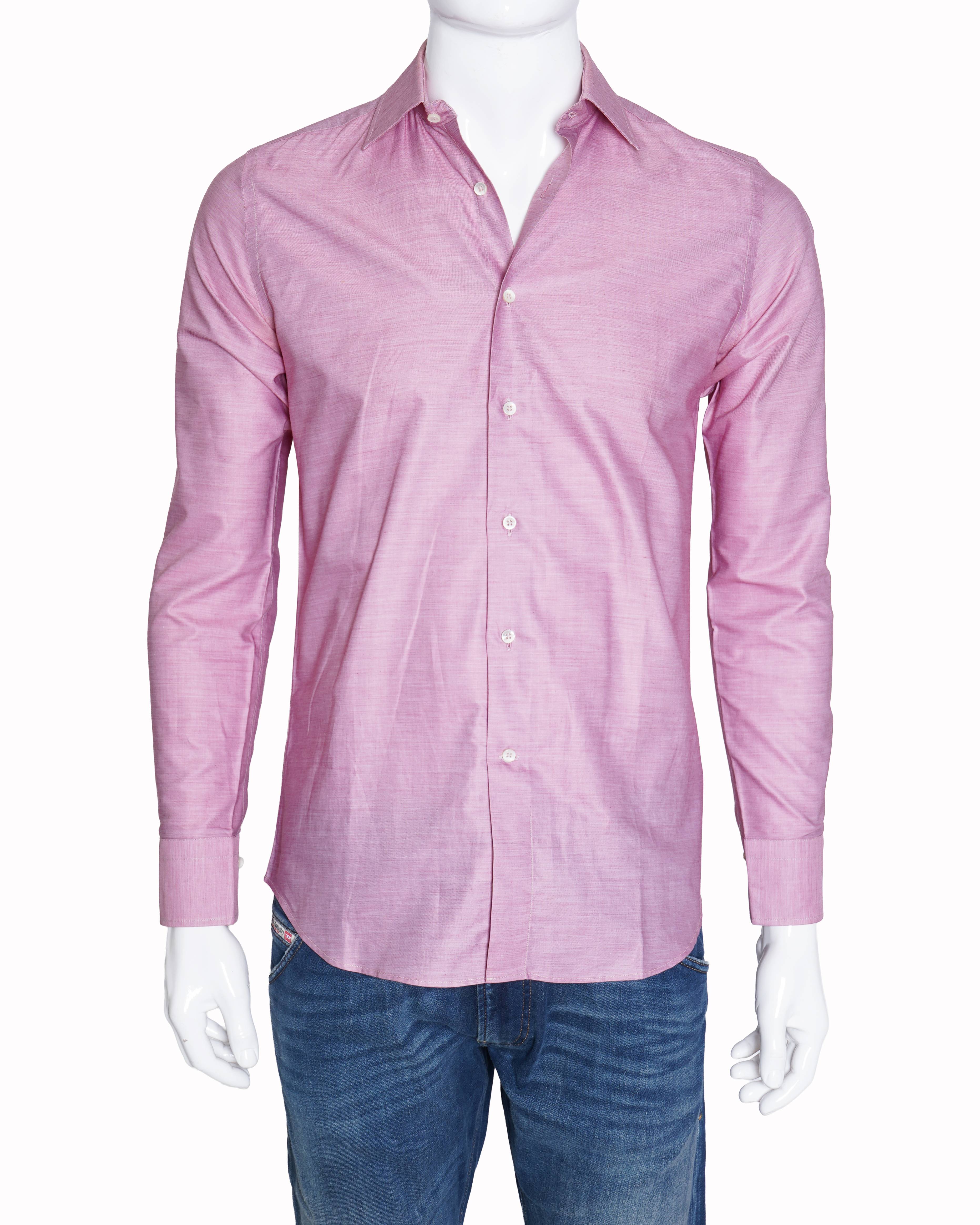 Canali pink men's full sleeve shirt