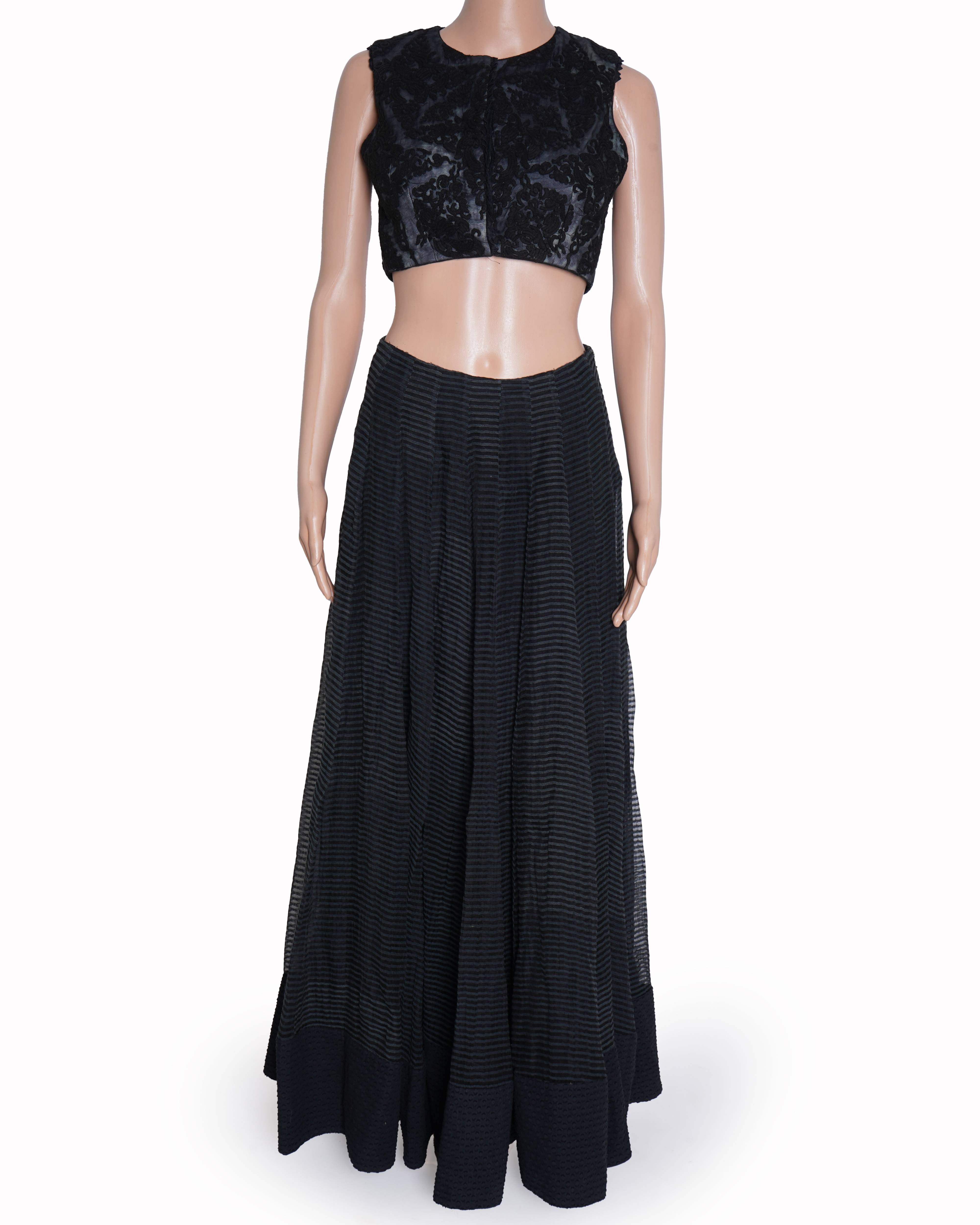 Varun & Nidhika Black Lehenga Set (2-Piece)