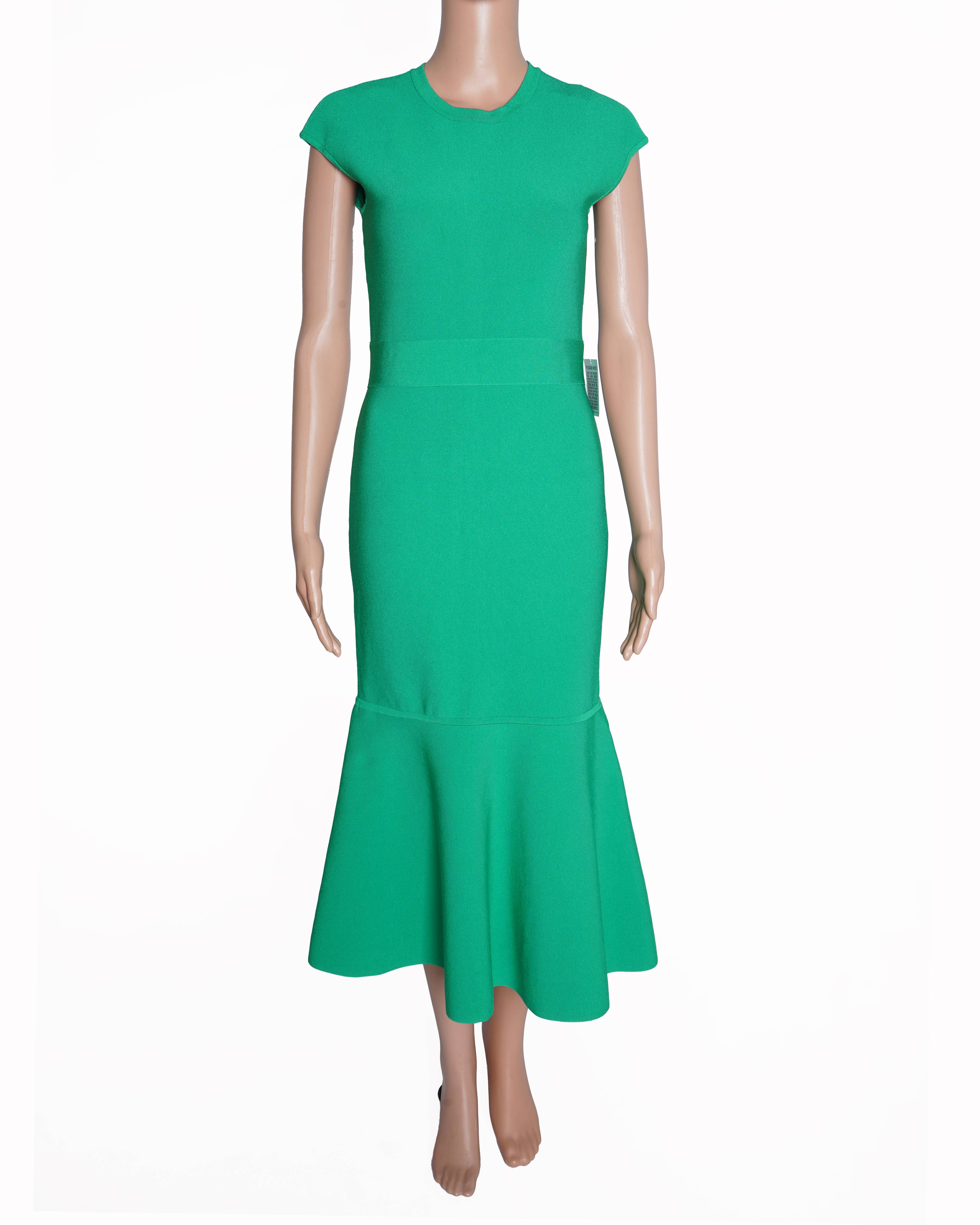 New Hervé Léger Form Fit Dress In Green