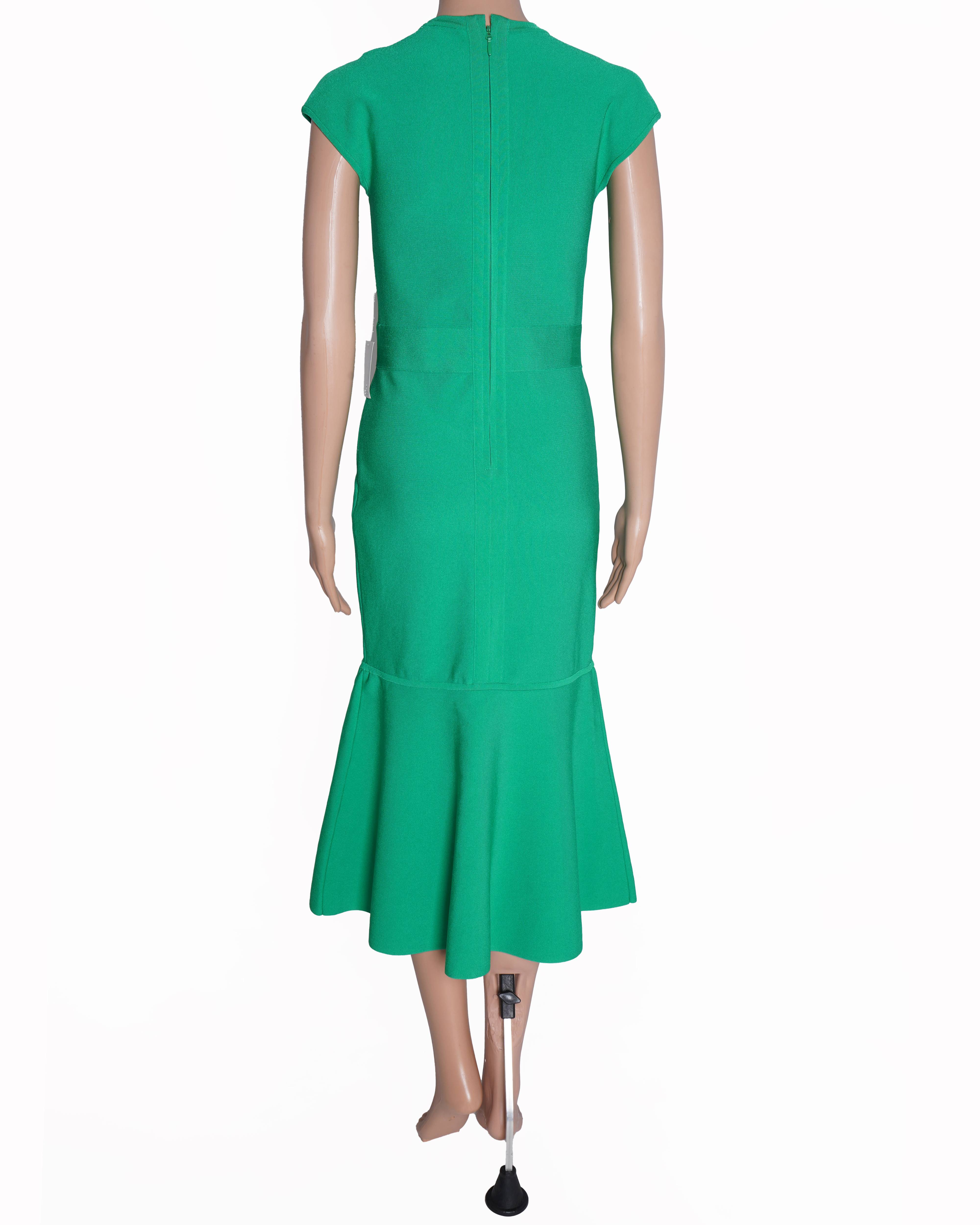 New Hervé Léger Form Fit Dress In Green